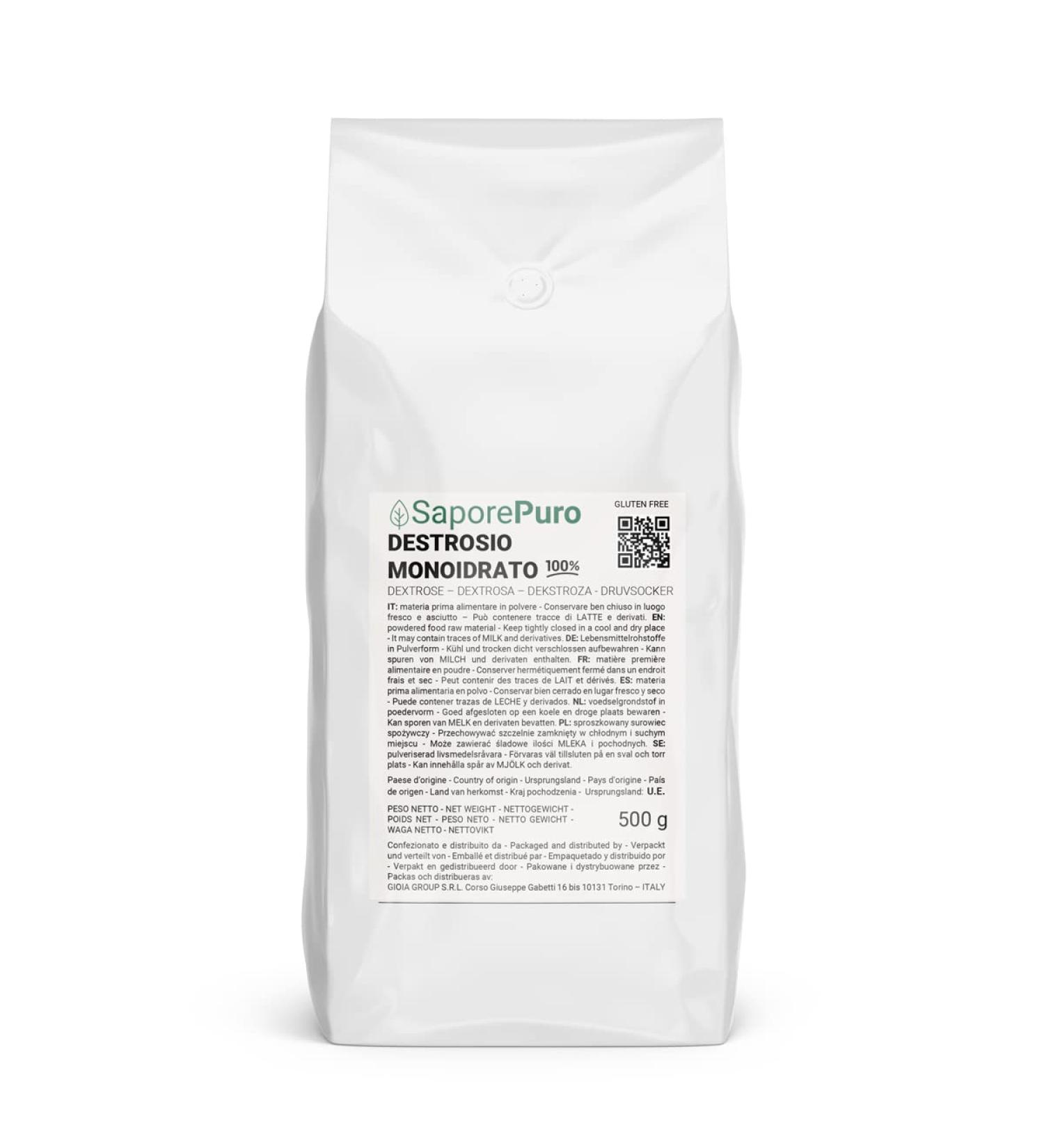 Saporepuro Dextrose Powder 500g - Premium Quality Energy Boost for Fitness & Baking | Buy Internationally - Buy Online on GoSupps.com