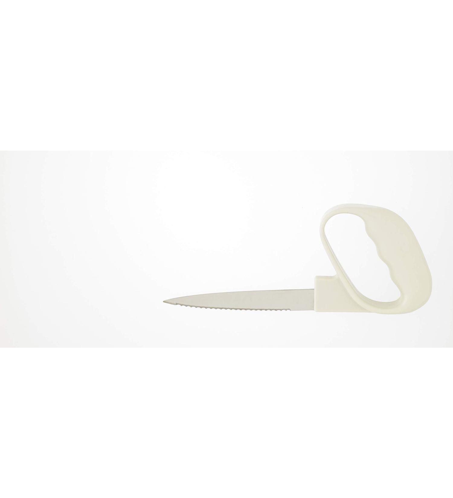 Homecraft Reflex Preparation Knife Carving Utensils with Finger Contours and Secure Grip for Meal Prep 5 Inch Blade with Scalloped Edge Assistive Cutting Knives with Sturdy Handle for Elderly Carving Utensils with Finger Contours and Secure Grip for Meal 