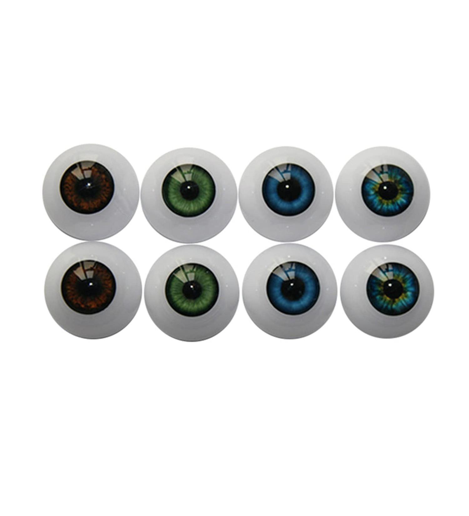 DoubleWood Halloween Eyeballs 4 Pairs - Realistic Acrylic Eyes for Props, Masks, Dolls - 24mm - Buy Online on GoSupps.com