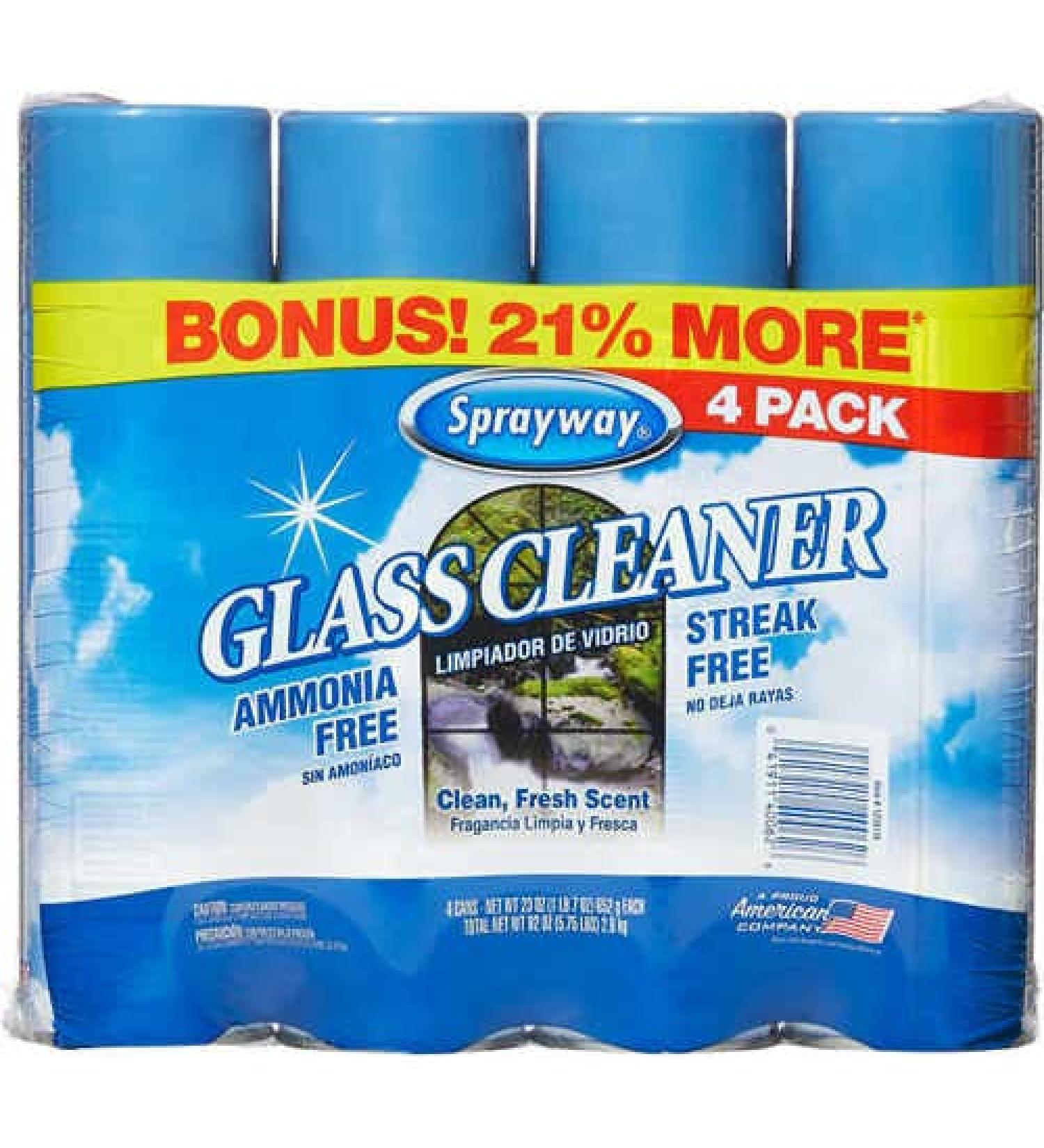 Sprayway Glass Cleaner Aerosol Spray Clean Fresh Scent, Pack of 4, 23 Oz Each 4 23 Oz