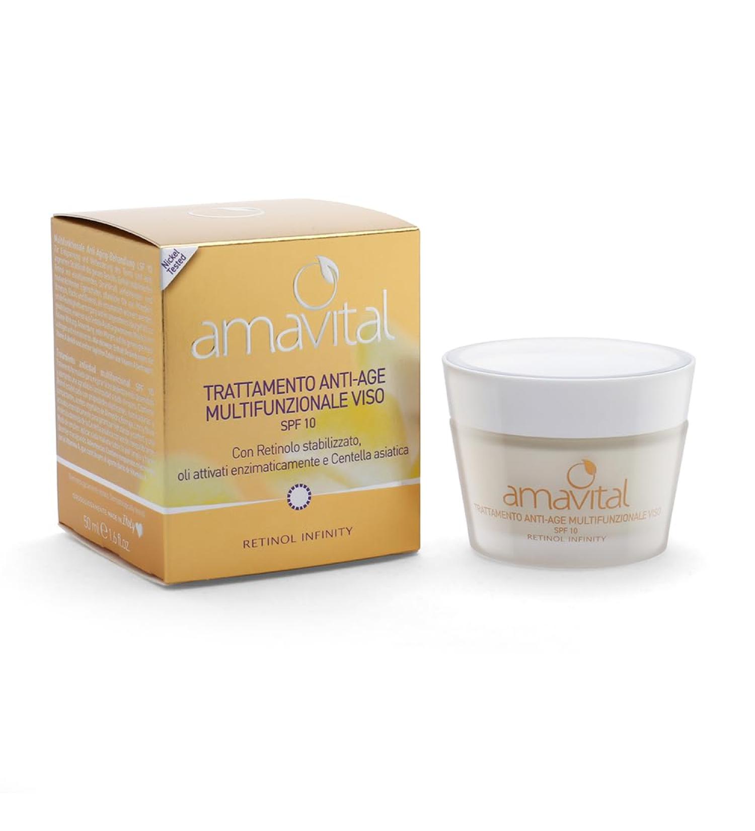  Oficine Cleman Amavital Retinol Infinity Multiactive Anti-Ageing Treatment Spf 10 Face Cream with Stabilized Retinol and Centella Asiatica 50 ml - Buy Online on GoSupps.com