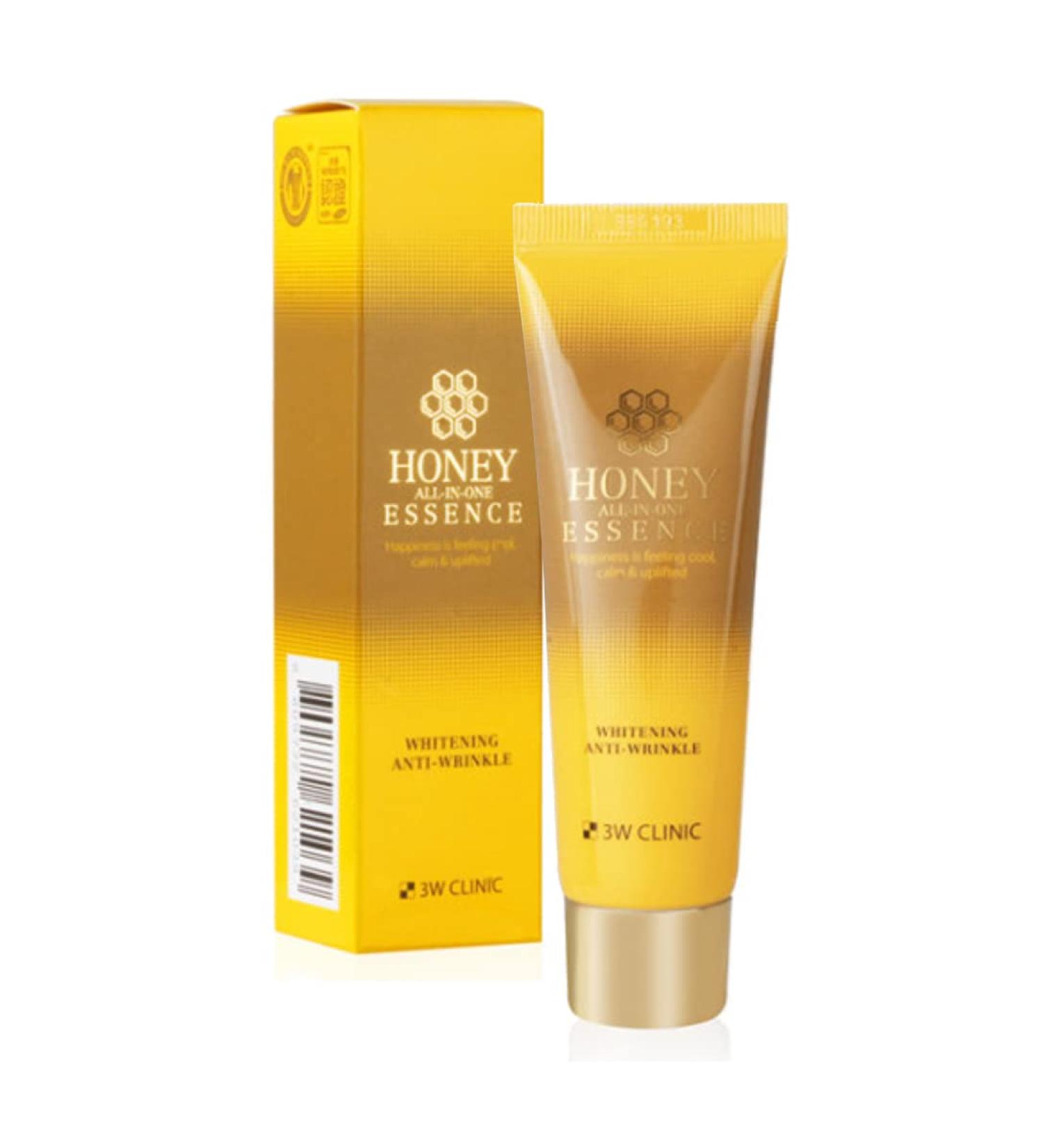 3W Clinic All-in-One Face Essence 60ml (Honey) - Wrinkle Care with Propolis Extract for Vitality | International Shipping - Buy Online on GoSupps.com