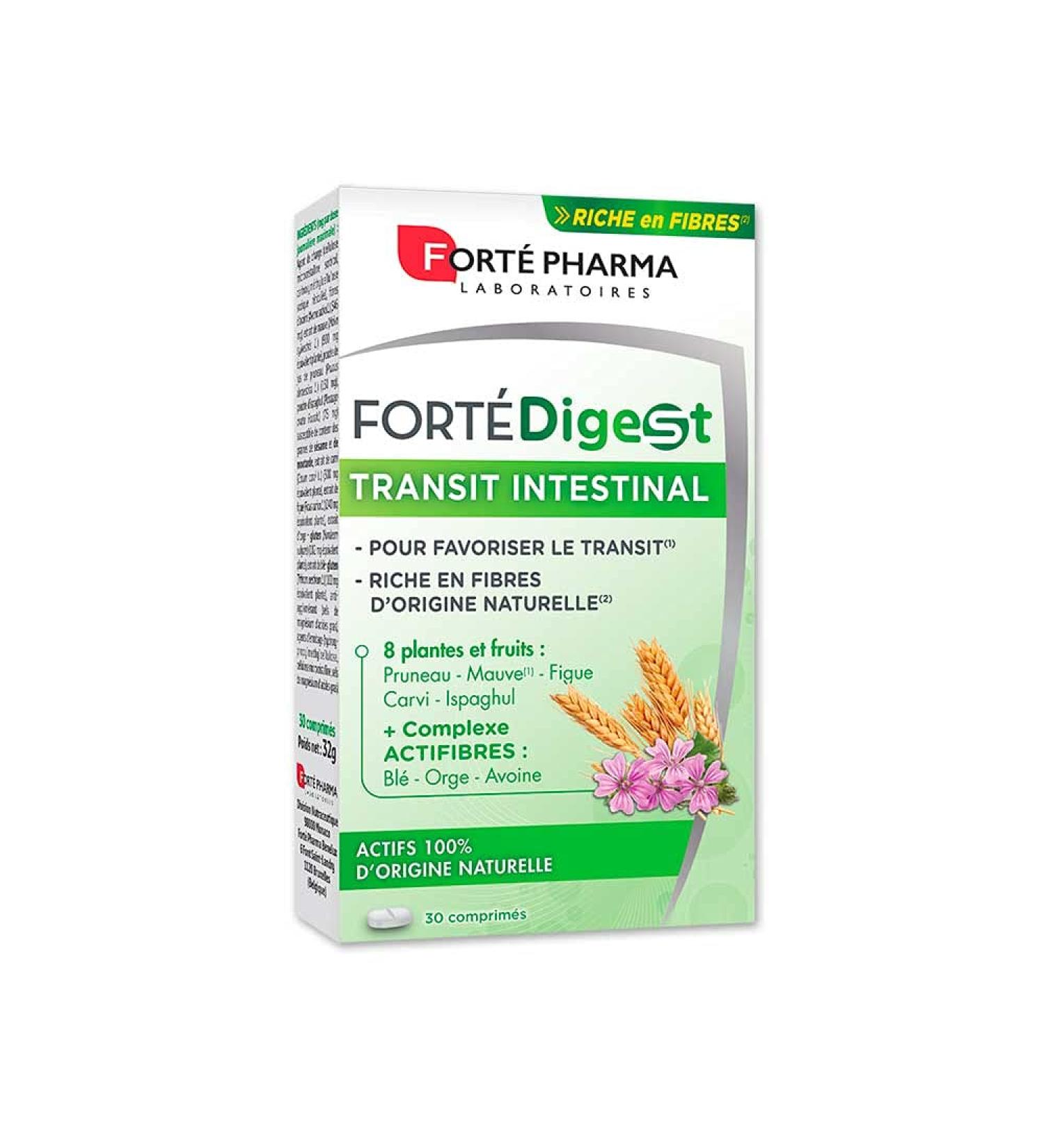 Fort Pharma - Fort Digest Intestinal Transit | Plum Fig Purple Ispaghul | Dietary Supplement Difficult Digestion Rich in Natural Origin Fiber | 30 tablets 1-3/day - Buy Online on GoSupps.com