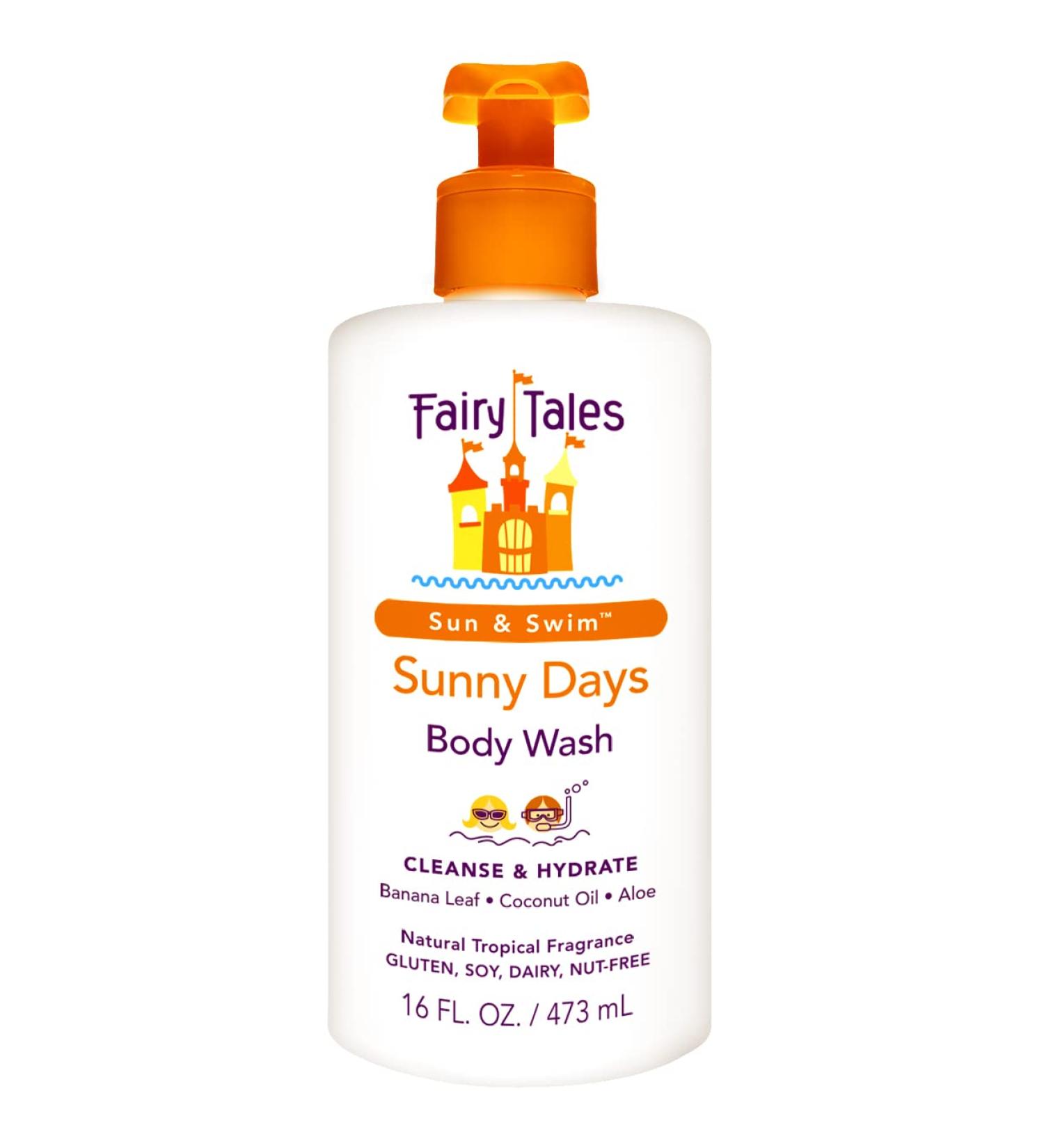 Fairy Tales Sunny Days Chlorine Removal Body Wash - 16oz Pump - For Swimmers of All Ages - Removes Chlorine, Salt, and Sunscreen Safely - No Harsh Chemicals - Buy Online on GoSupps.com