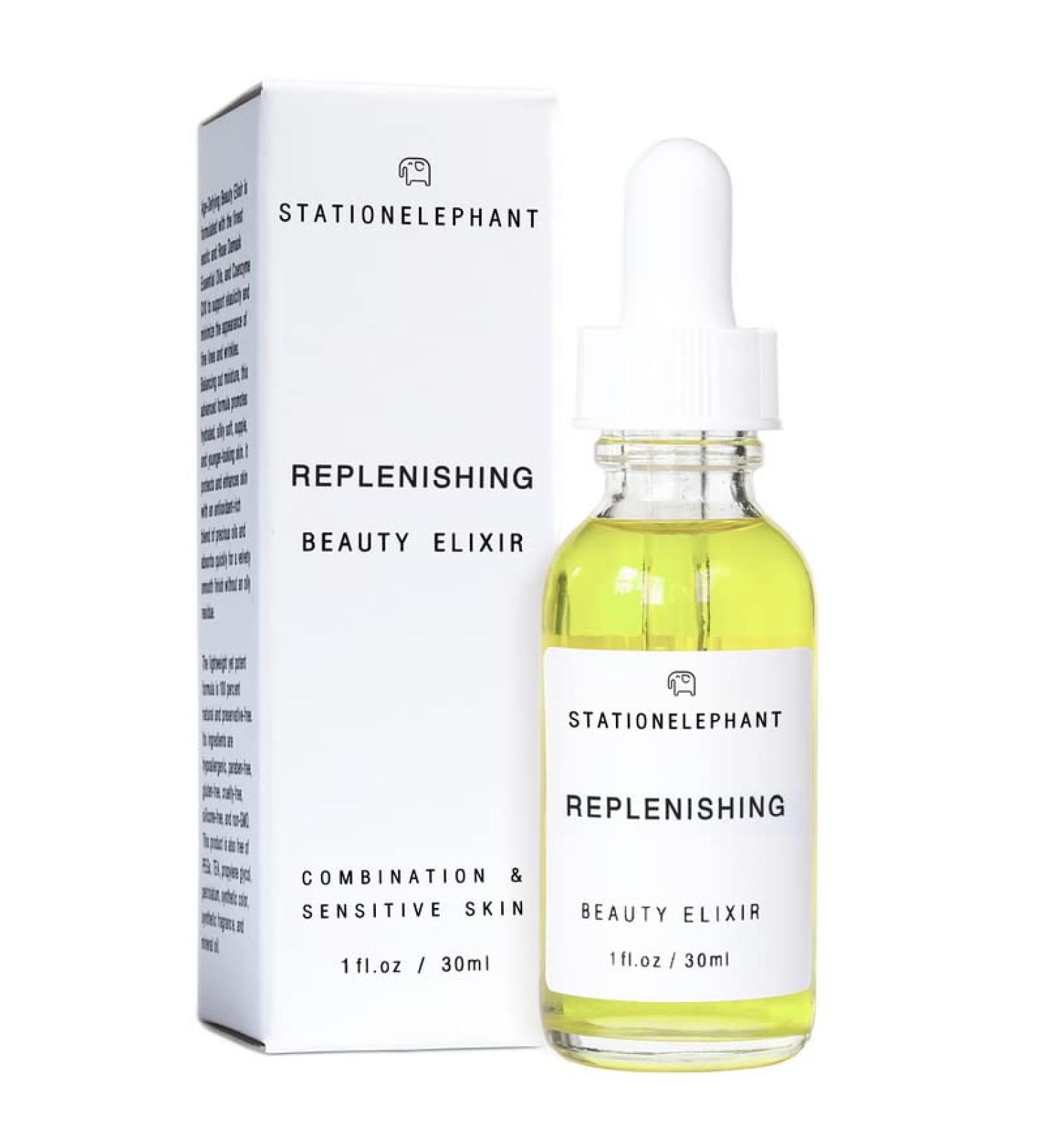 REPLENISHING BEAUTY ELIXIR | Virgin Organic Luxury Oils Blend | All Natural German Chamomile Moisturizer Serum Oil | Combination and Sensitive Skin Face Serum | Made in USA | Gift