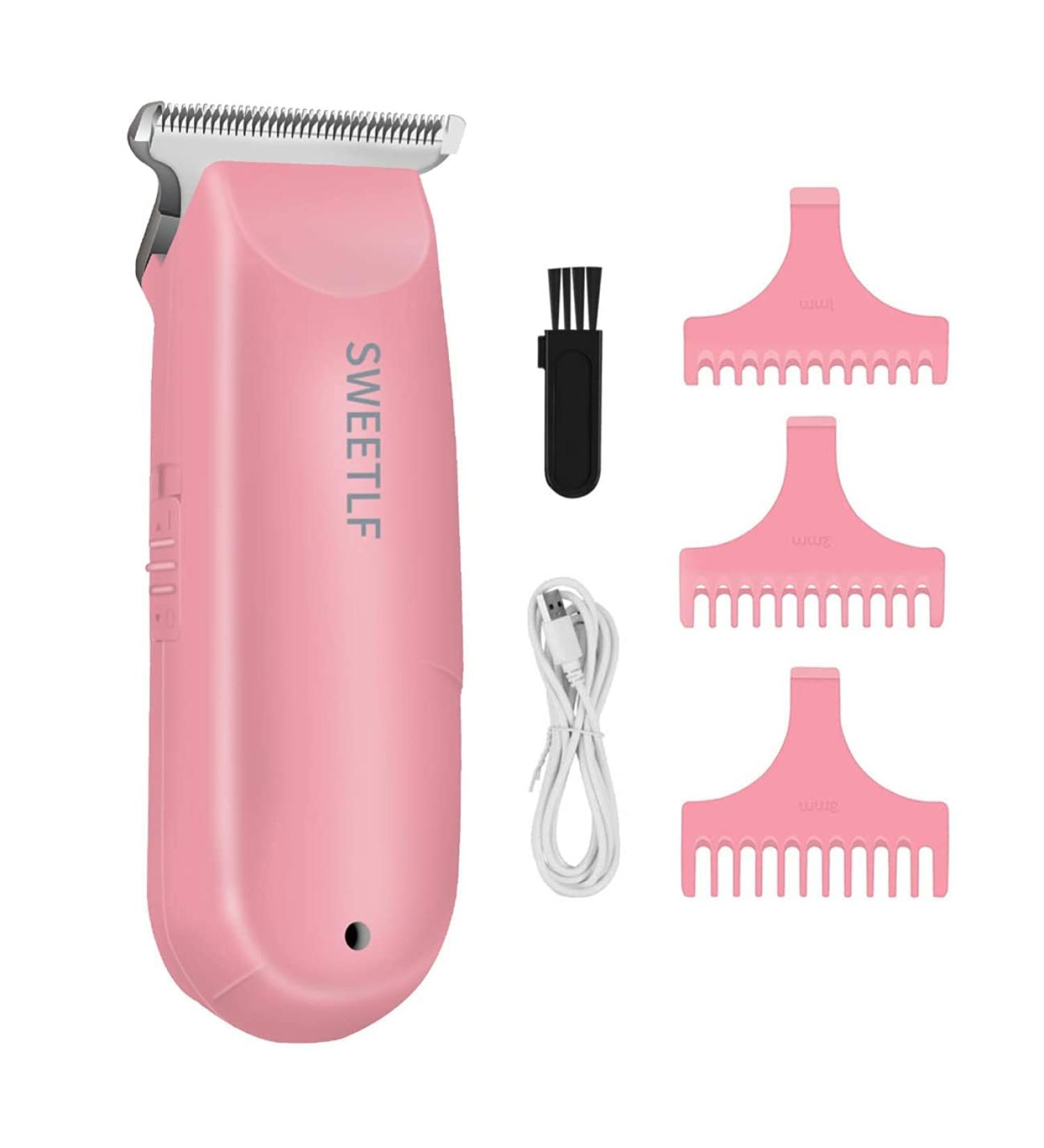 SweetLF Pink Hair Clippers - Silent Cordless Trimmer Kit for Men Women & Kids - USB Rechargeable with 3 Guide Combs | Portable Hair Cutting Solution - Buy Online on GoSupps.com