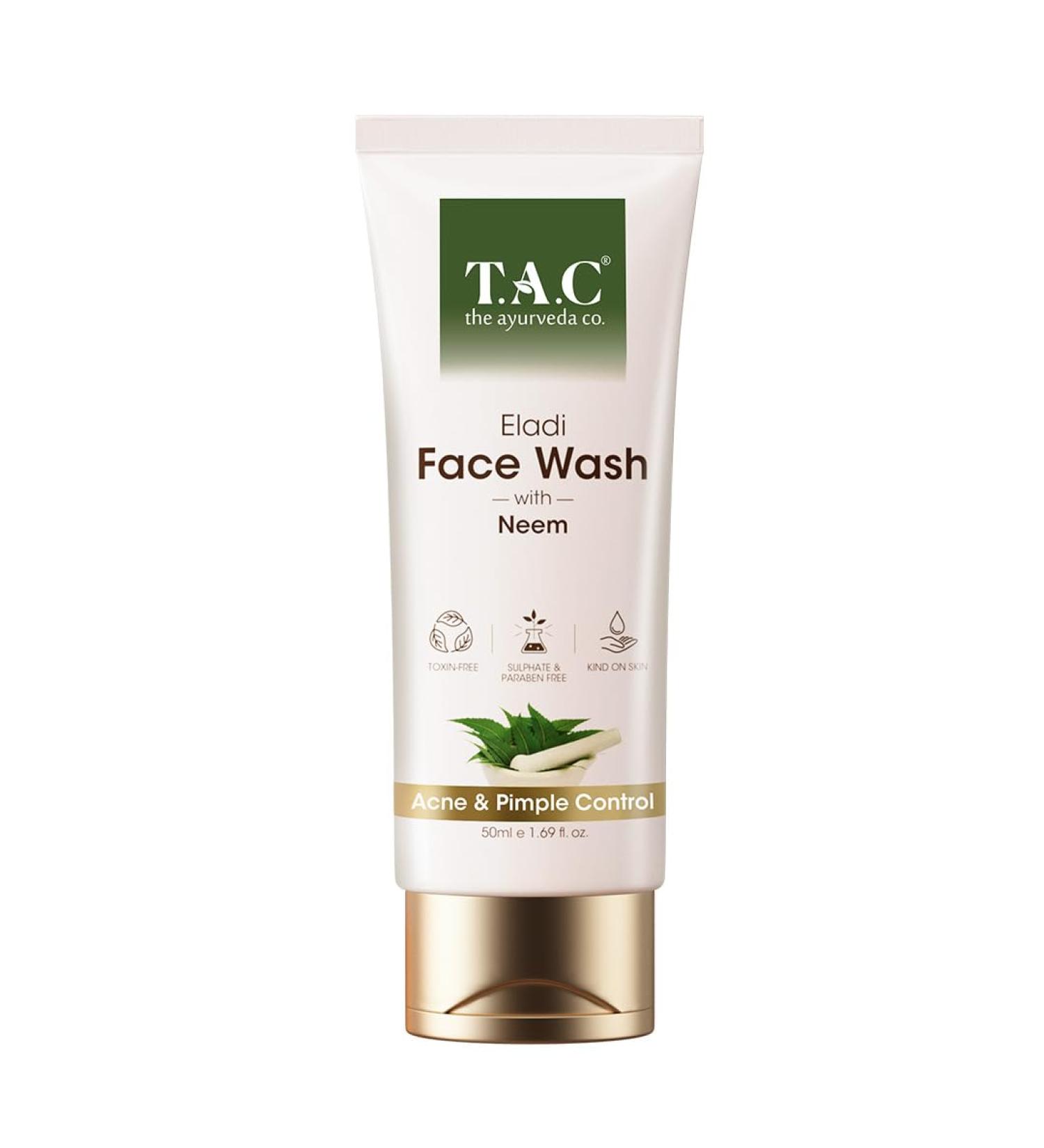 Eladi & Neem Face Wash - Clear & Acne-Free Skin | Oil Control Blemish Reduction & Hydration | 50ml - International Shipping Available - Buy Online on GoSupps.com