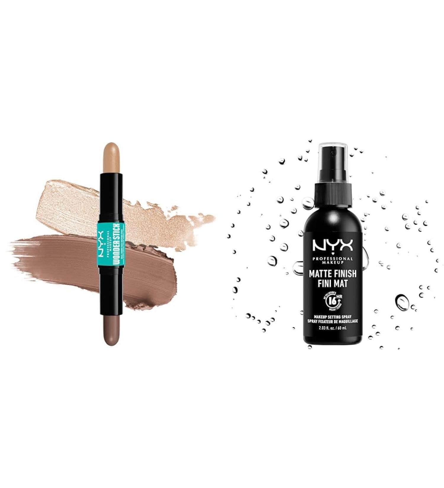 NYX PROFESSIONAL MAKEUP Wonder Stick Dual-Ended Stick Contour And Highlight Shape & Define & Makeup Setting Spray Long lasting 60 ML (Pack of 1) - MATTE FINISH - Buy Online on GoSupps.com