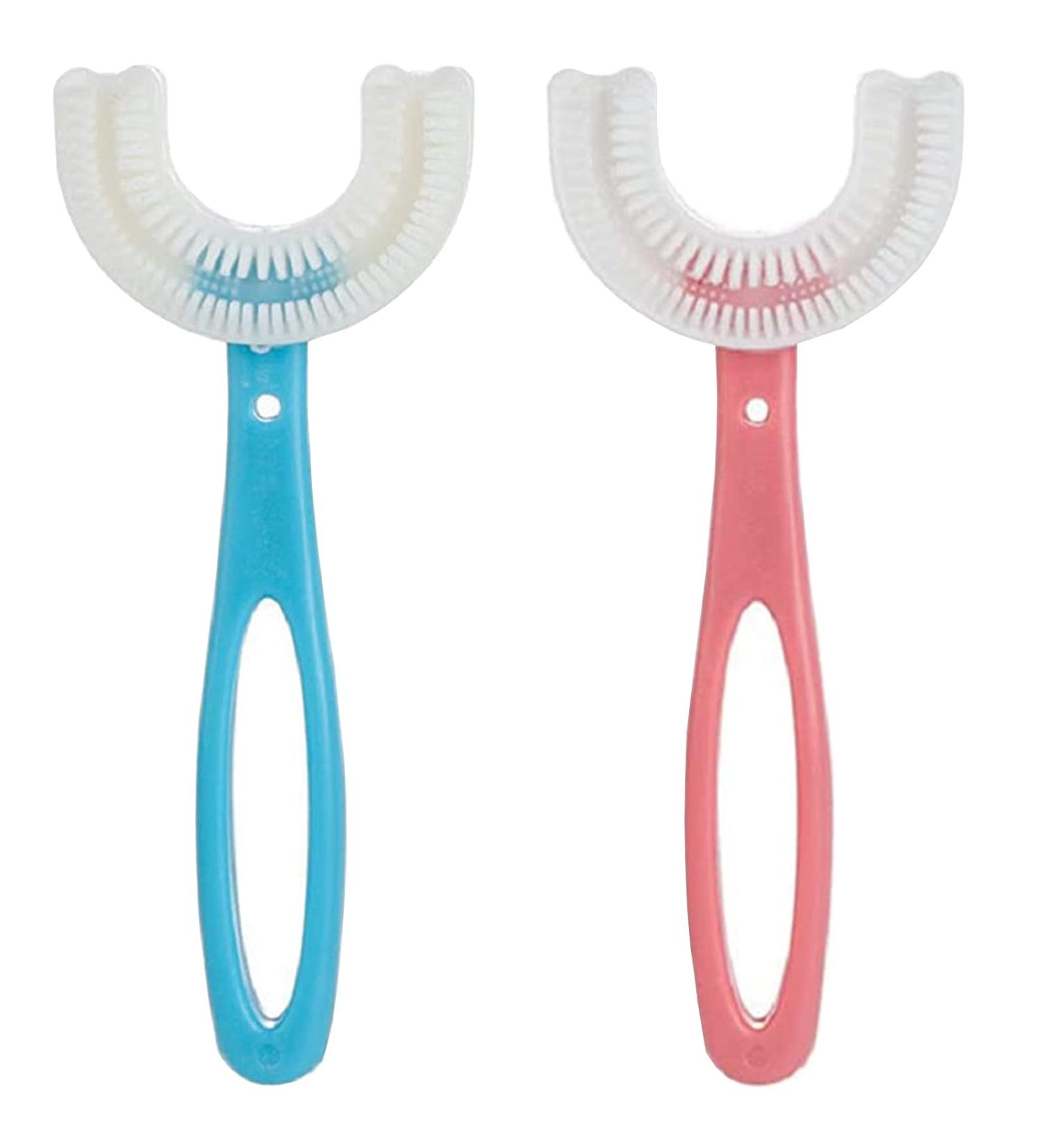 2 Pcs Kids U-Shaped Toothbrush - QPEY Soft Silicone Brush for Cleaning Teeth - Buy Online on GoSupps.com