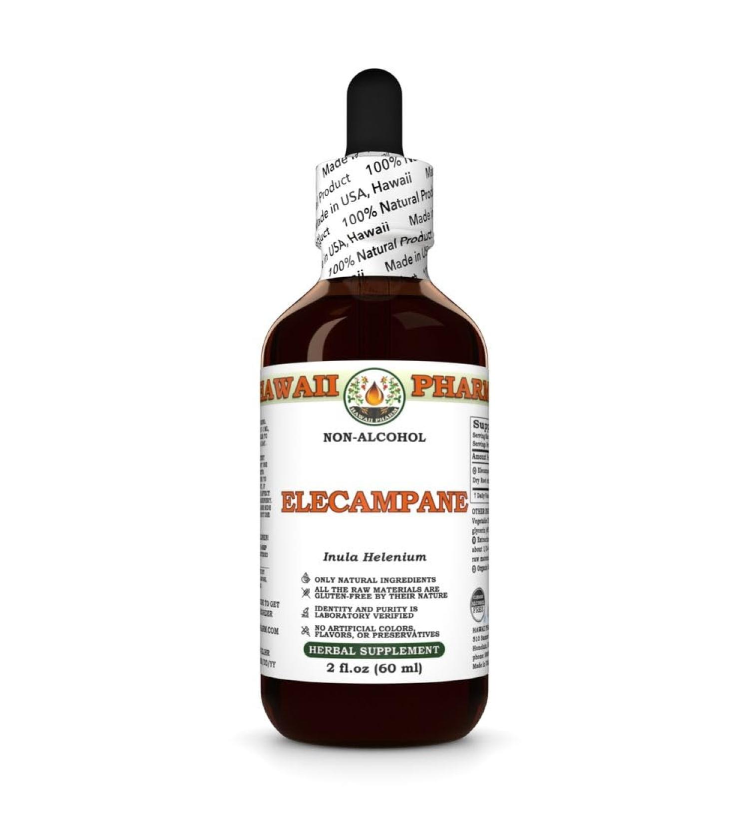 Hawaii Pharm Elecampane Alcohol-Free Extract Glycerite for Respiratory Support Promotes Clear Airways Supports Throat Comfort Encourages Urinary Tract Wellness - 2 fl.oz 2 Fl Oz (Pack of 1) - Buy Online on GoSupps.com