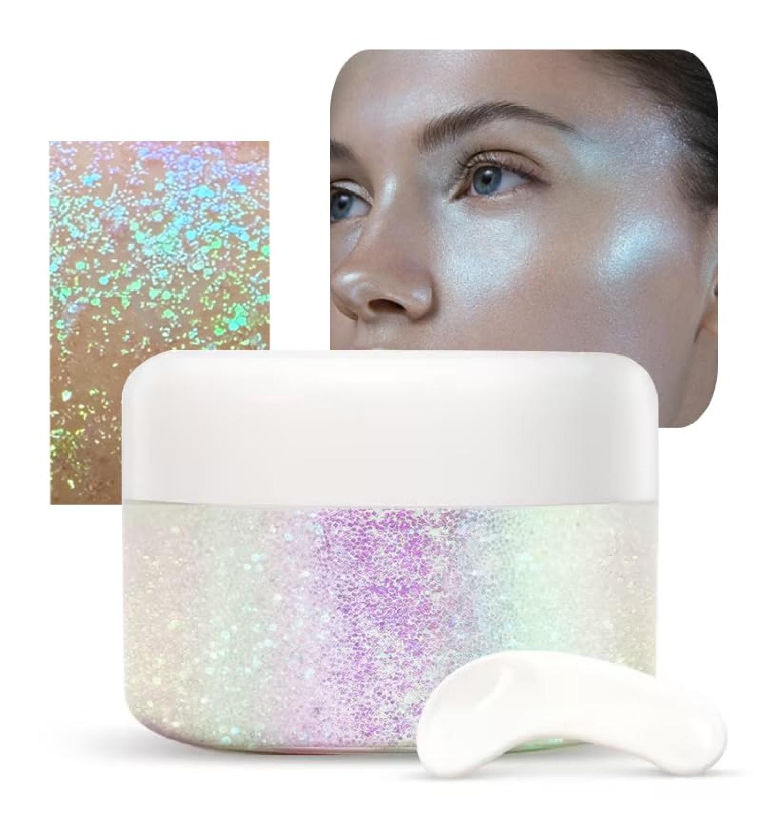 Glitter Gel for Makeup | Sparkling Face Hair & Body Glitter | Mermaid Sequin Festival Cosmetics - Buy Online on GoSupps.com