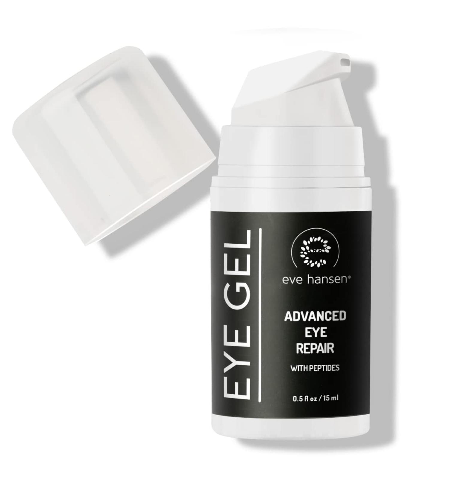 Eve Hansen Anti-Aging Eye Gel with Peptides | Under-Eye Treatment Cream for Dark Circles & Eye Bags | Plant Stem Cells, Hyaluronic Acid & Vitamin E | Cruelty-Free, Vegan | Made in USA - 0.5 oz - Buy Online on GoSupps.com