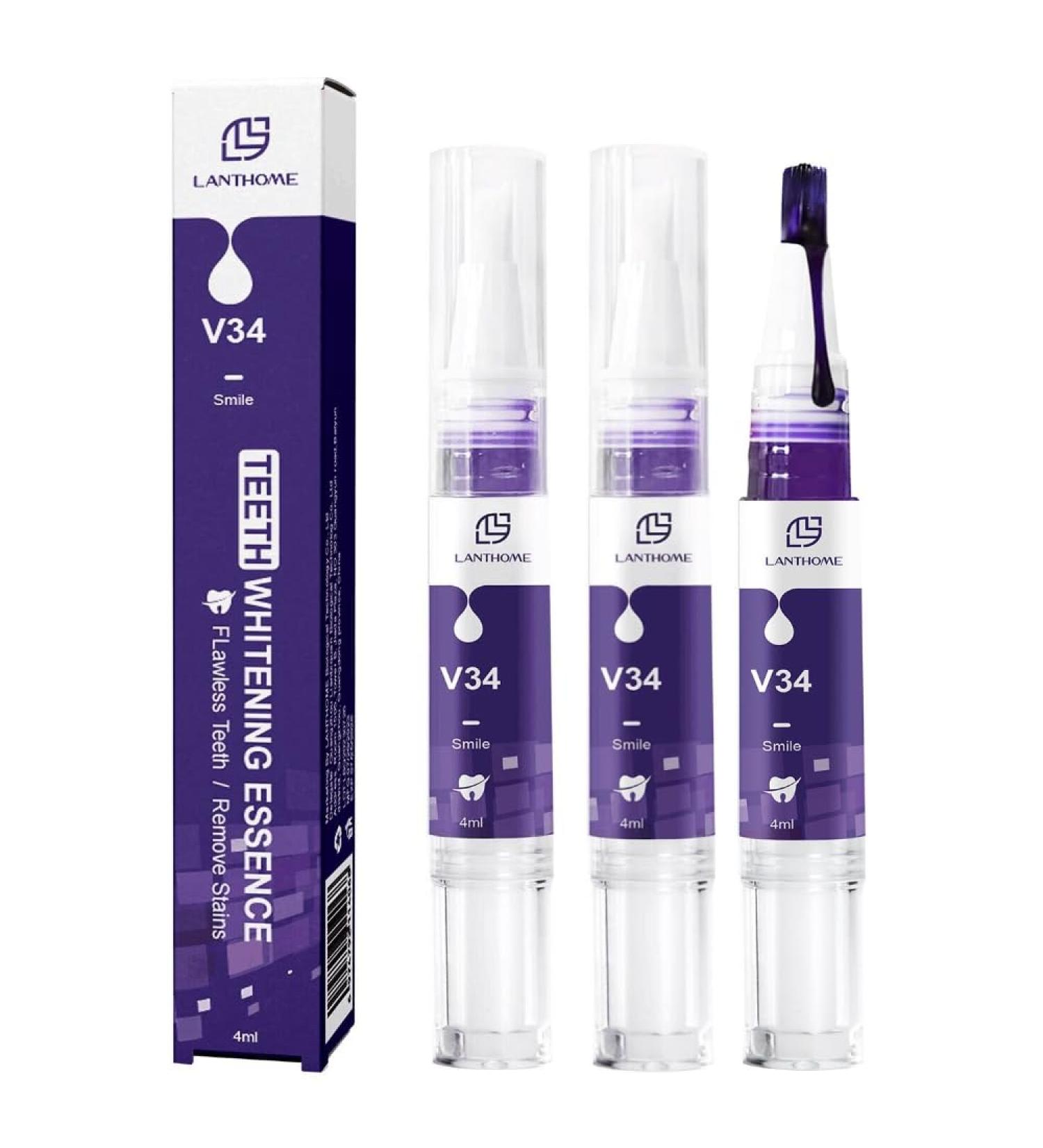 V34 Tooth Creams - Purple Tooth Whitening Gel & Pin | Effective Stain Removal for Bright White Teeth - Buy Online on GoSupps.com