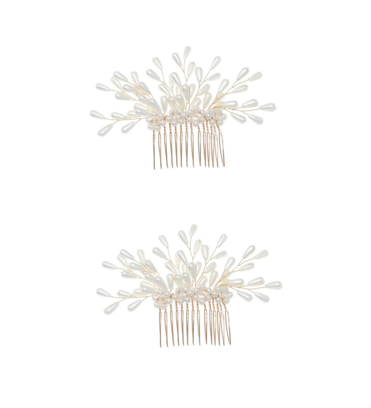 FRCOLOR Bridal Hair Comb Pearl Hair Clips Side Hair Comb Bridal Hair Comb Diamond Headpiece Bridal Headpiece Hair Side Comb Clip Headpiece for the Bride Girls Manual Hair Accessories - Buy Online on GoSupps.com