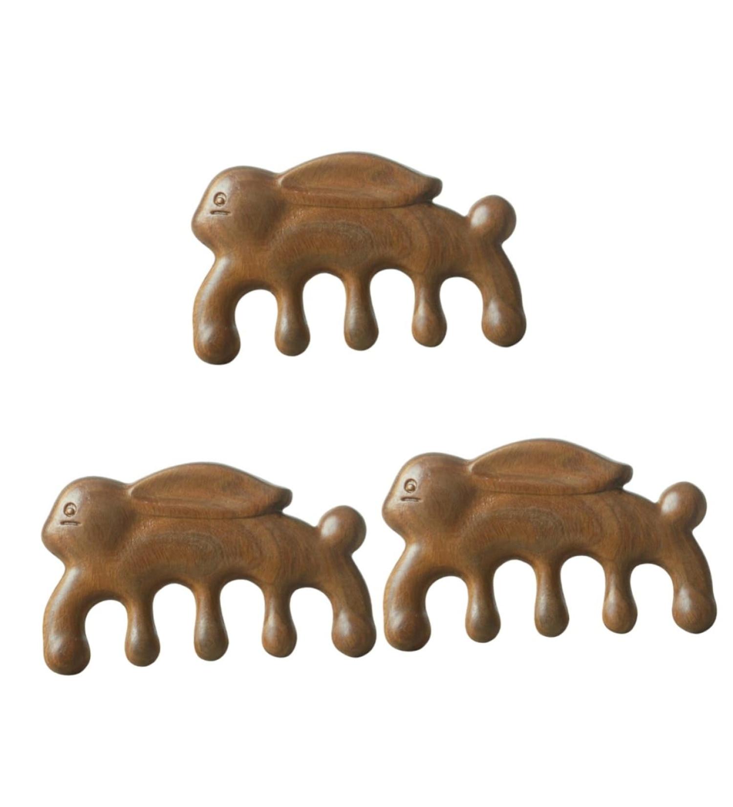 Fomiyes 3ST Green Sandalwood Massage Comb - Wide Tooth Wooden Hairbrush for Women - Eco-Friendly Hair Care Tool - Buy Online on GoSupps.com