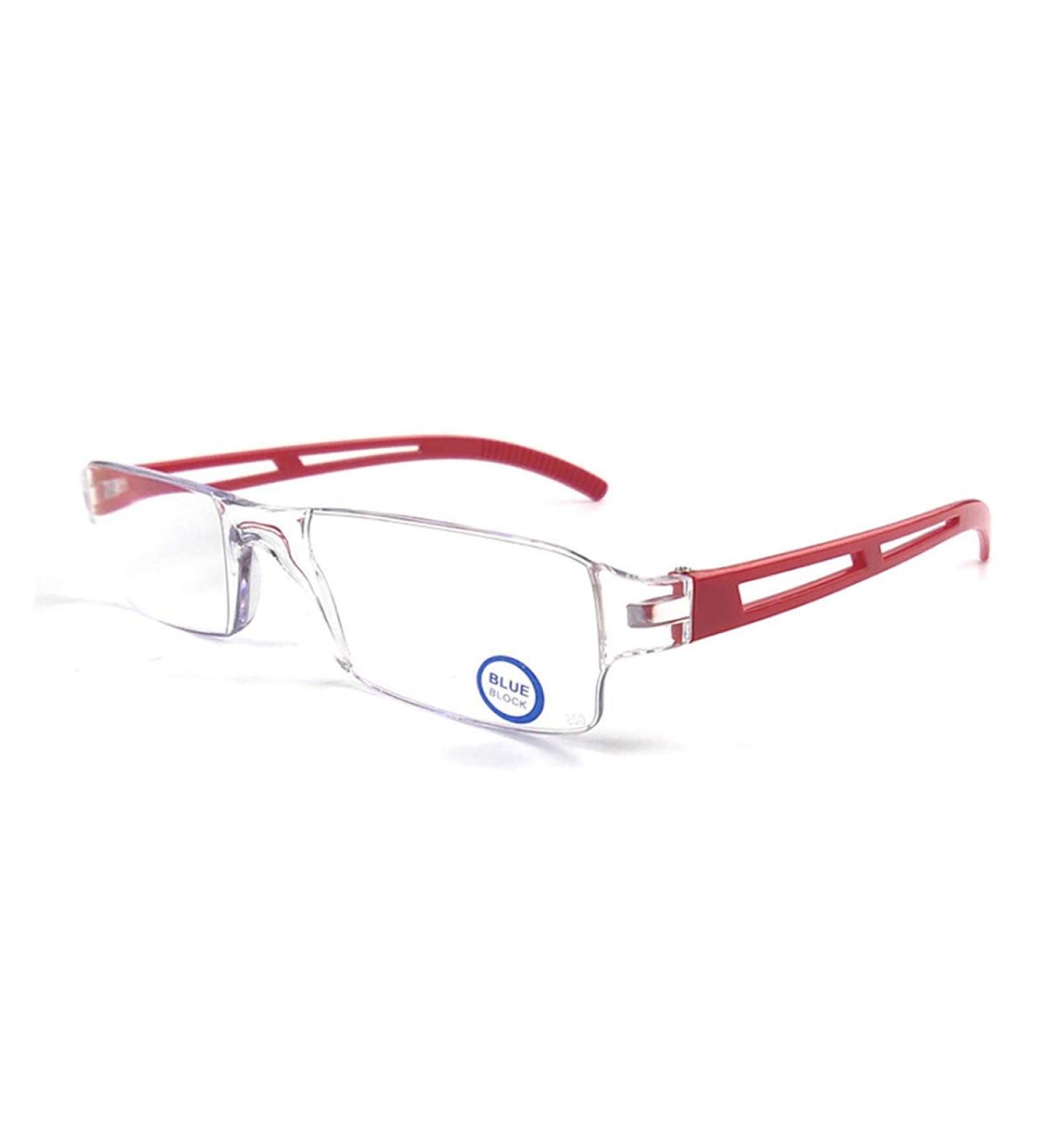 Kokobin Frameworkless Reading Glasses +2.5 Dioptria | Anti Blue Light Visual Aid for Men & Women (Red) - Buy Online on GoSupps.com