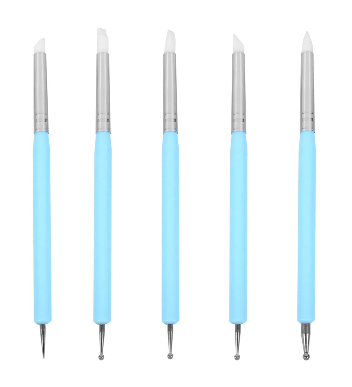 1 Set Nail Pen Nail Art Point Drill Drawing Brush Pen Nail Art Drawing Pen Nail Art Needle Pen Wax Pencil for Nails Double Ended Nail Art Double Head Tool Pen Silicone