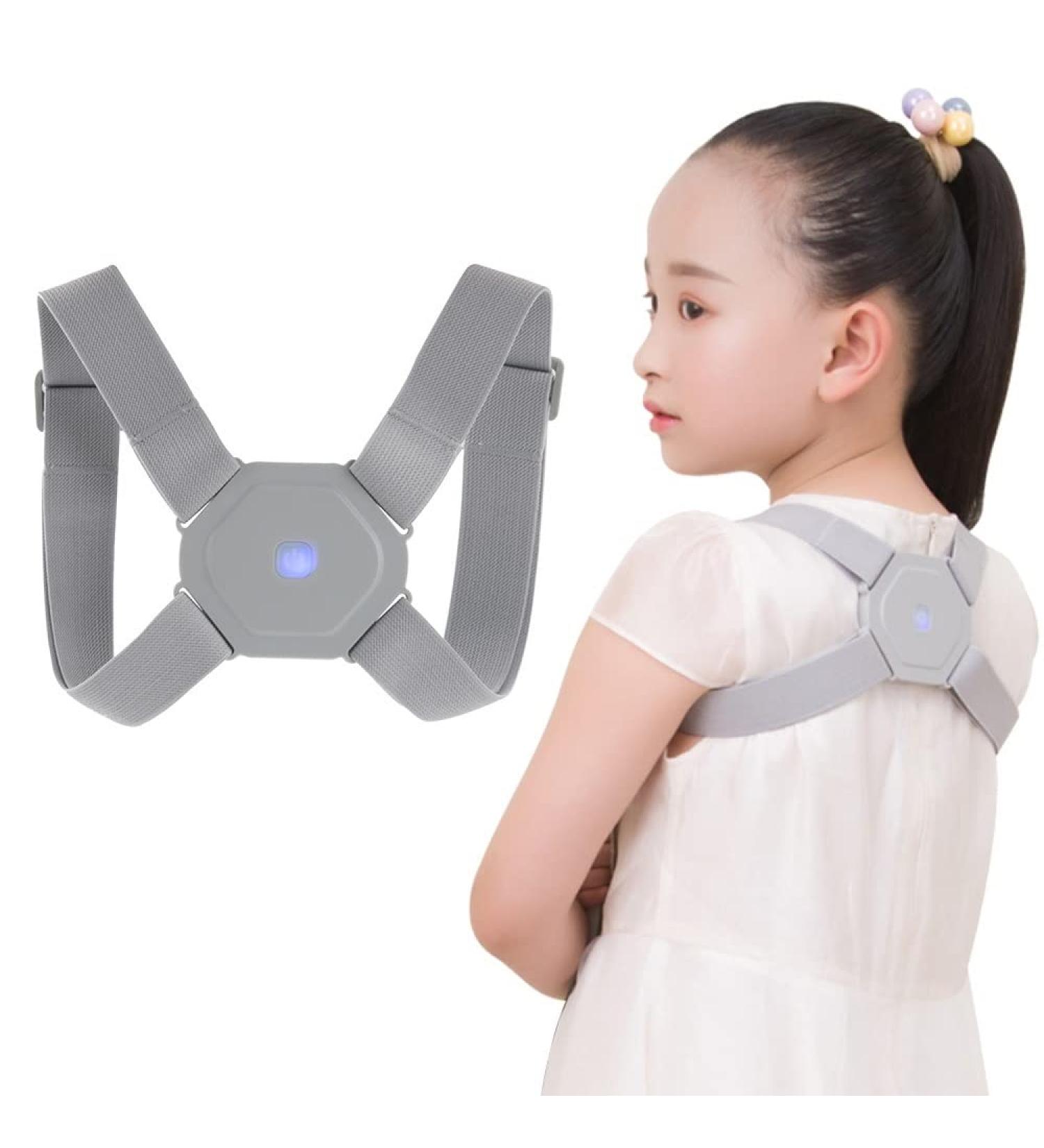 Smart Electric Posture Corrector for Adults & Kids | Adjustable Upper Back Brace with Vibration Reminder - Hunchback Correction in Gray - Buy Online on GoSupps.com