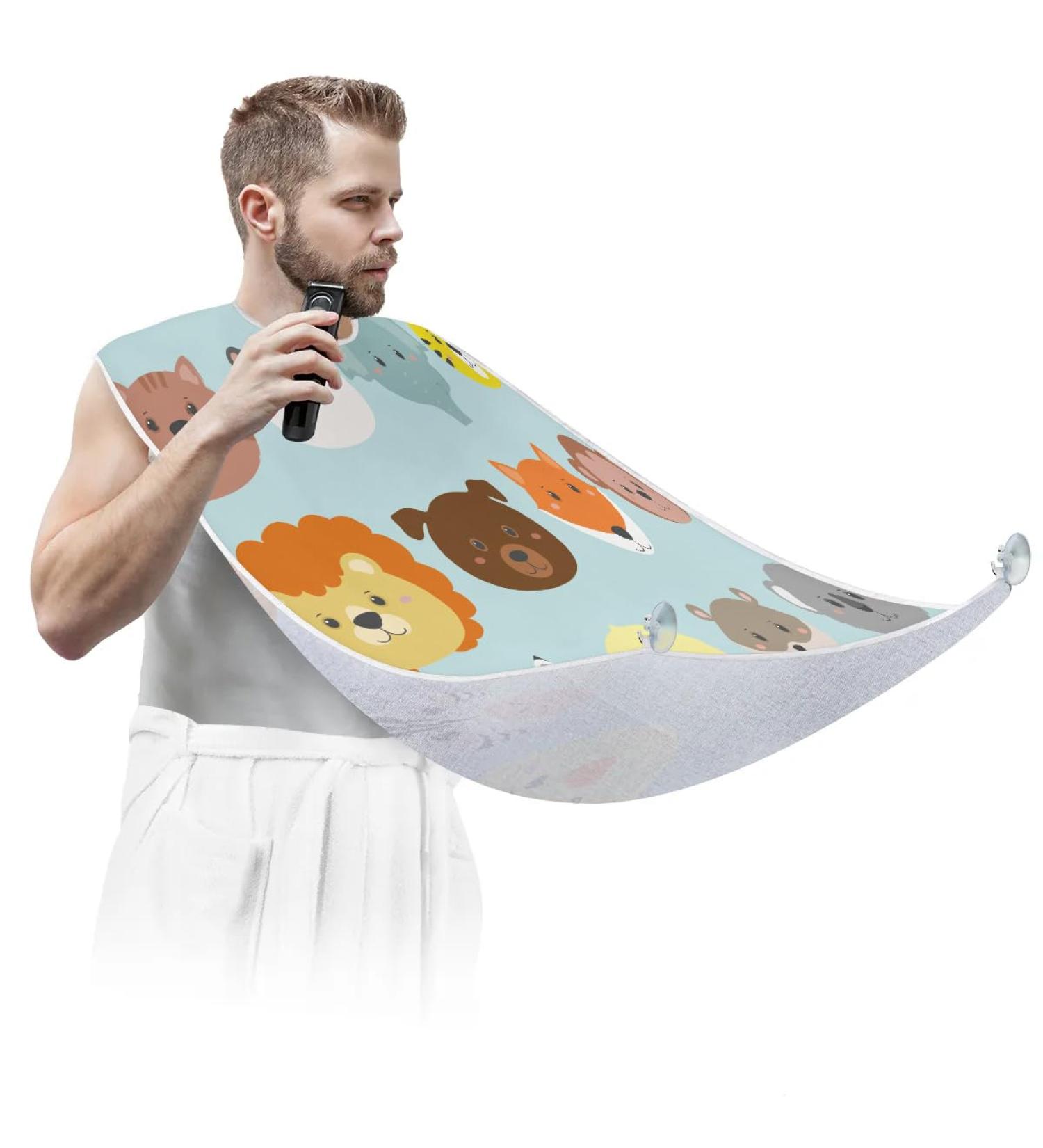 Beard Bib Apron for Men - Waterproof Hair Catcher & Grooming Cape | Non-Stick Beard Trimming Essential - Buy Online on GoSupps.com