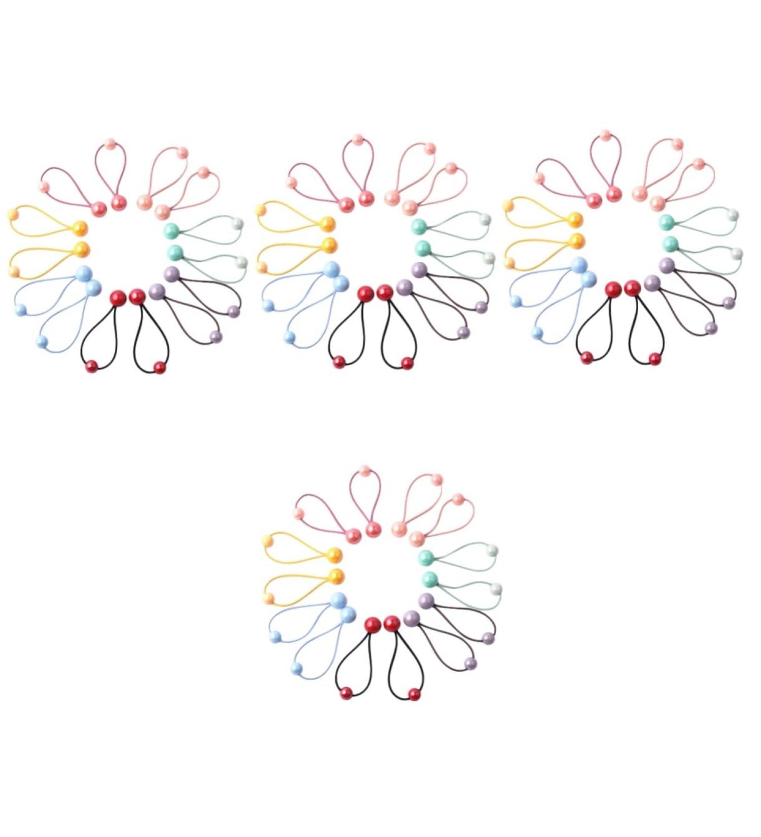 FRCOLOR 28 Pairs Headband Color Hair Tie Hair Ties for Girls Ponytail Holders Small Hair Ties Hair Knockers for Girls Girl Hair Ties Hair Ties with Balls Acrylic Bead Baby Little Girl - Buy Online on GoSupps.com