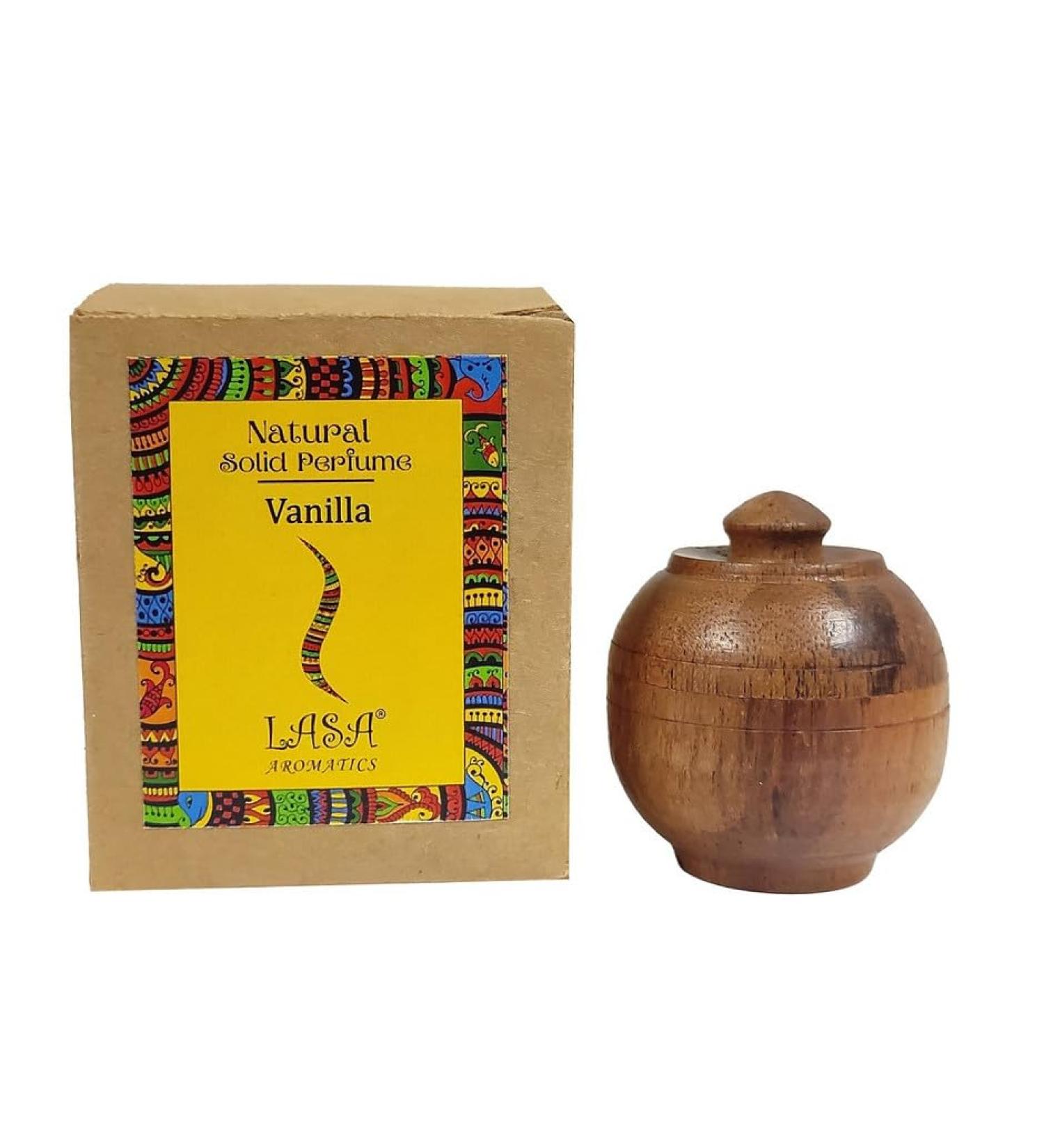 ANANYA FASHION & CRAFTS HUB Vanilla Natural Solid Perfume Beeswax Long Lasting Body Fragrance Balm Solid State Eau De Perfum in Wooden Jar 6 gm - Buy Online on GoSupps.com