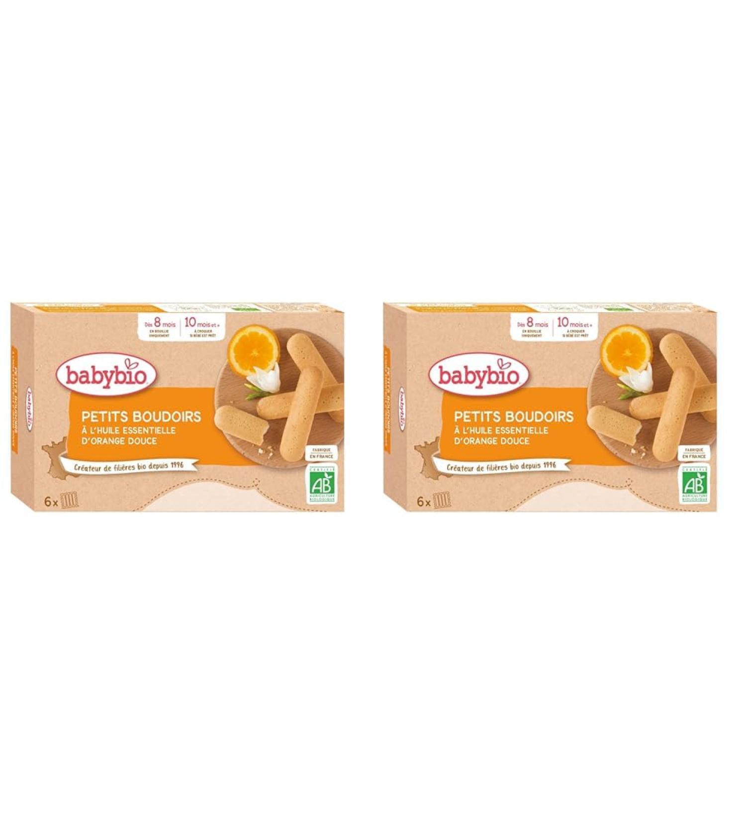 Babybio - Petits Boudoirs l'Huile Essentielle d'Orange Douce 120 g - BIO (Lot de 2) Orange 120 g (Lot de 2) - Buy Online on GoSupps.com
