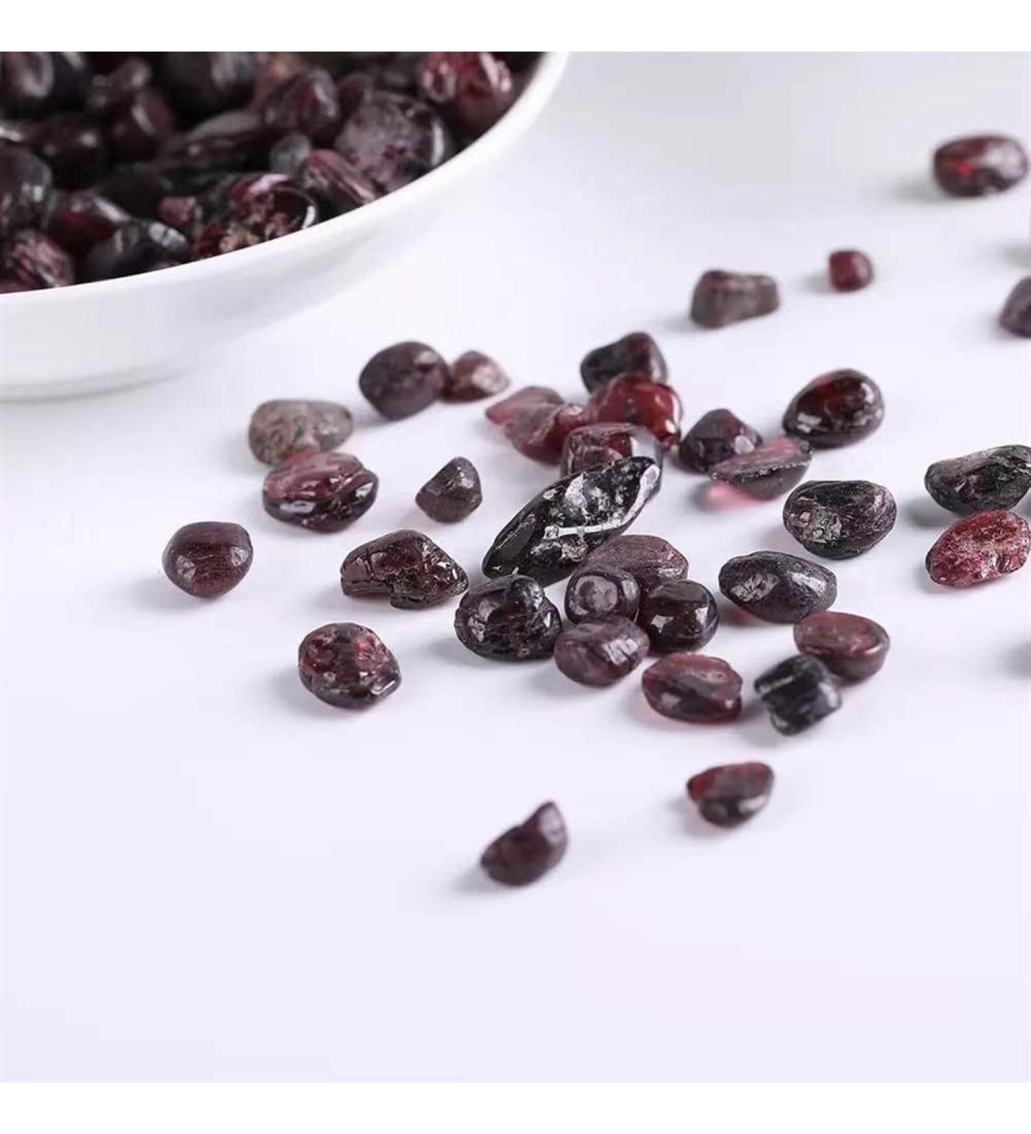 Natural Crystals and Stones 100g 7mm-9mm Natural Red Garnet Quartz Stone Gravel Ornaments for Gift for Decoration kaixun - Buy Online on GoSupps.com