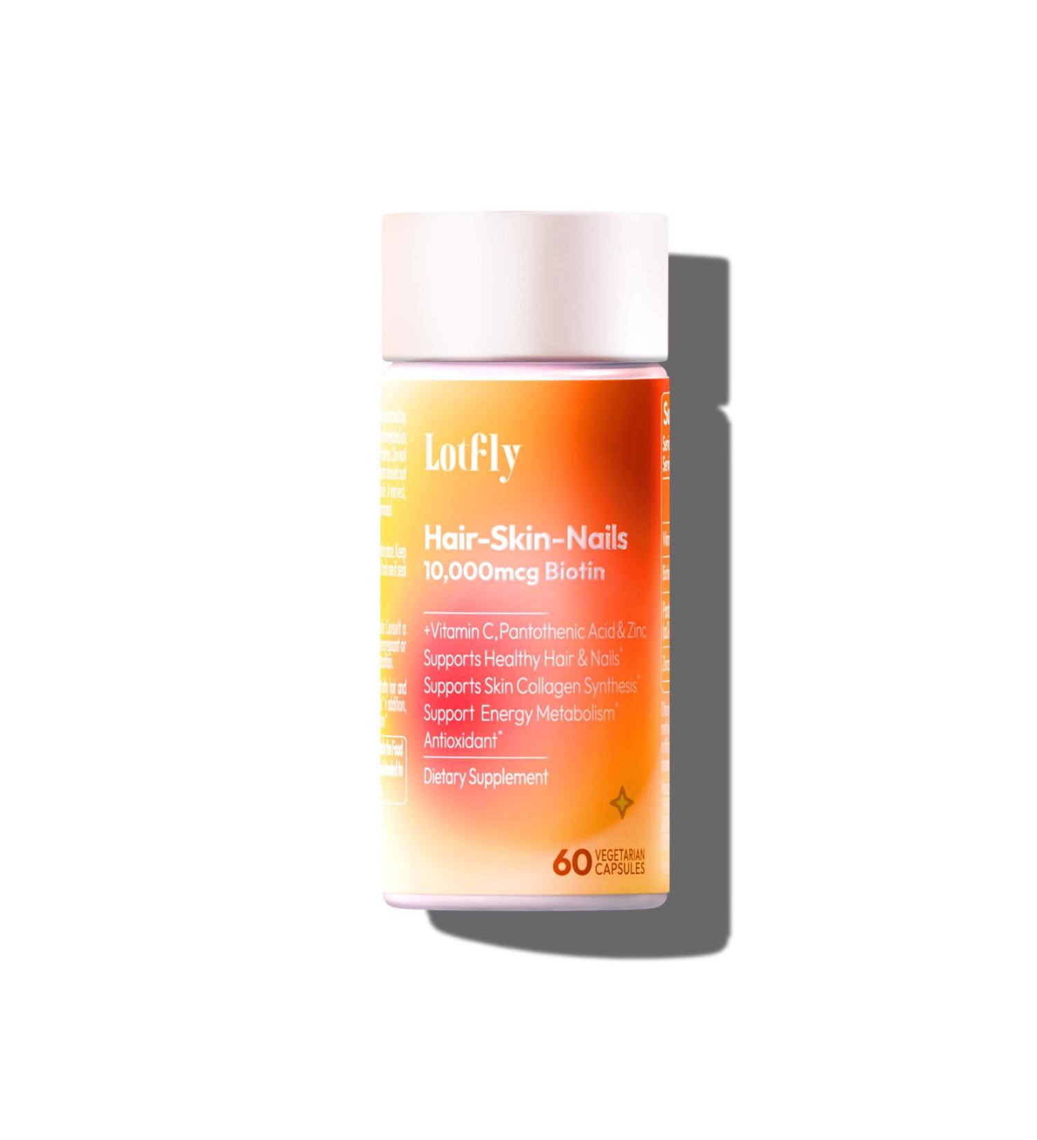 Biotin 10000 mcg with Zinc Vitamin C & Calcium Pantothenate Supports Healthy Hair Growth Strong Nails & Glowing Skin for Women & Men | Made in The USA | 60 Vegan Capsules (2 Months Supply) 6 Count (Pack of 10) New Version - Buy Online on GoSupps.com
