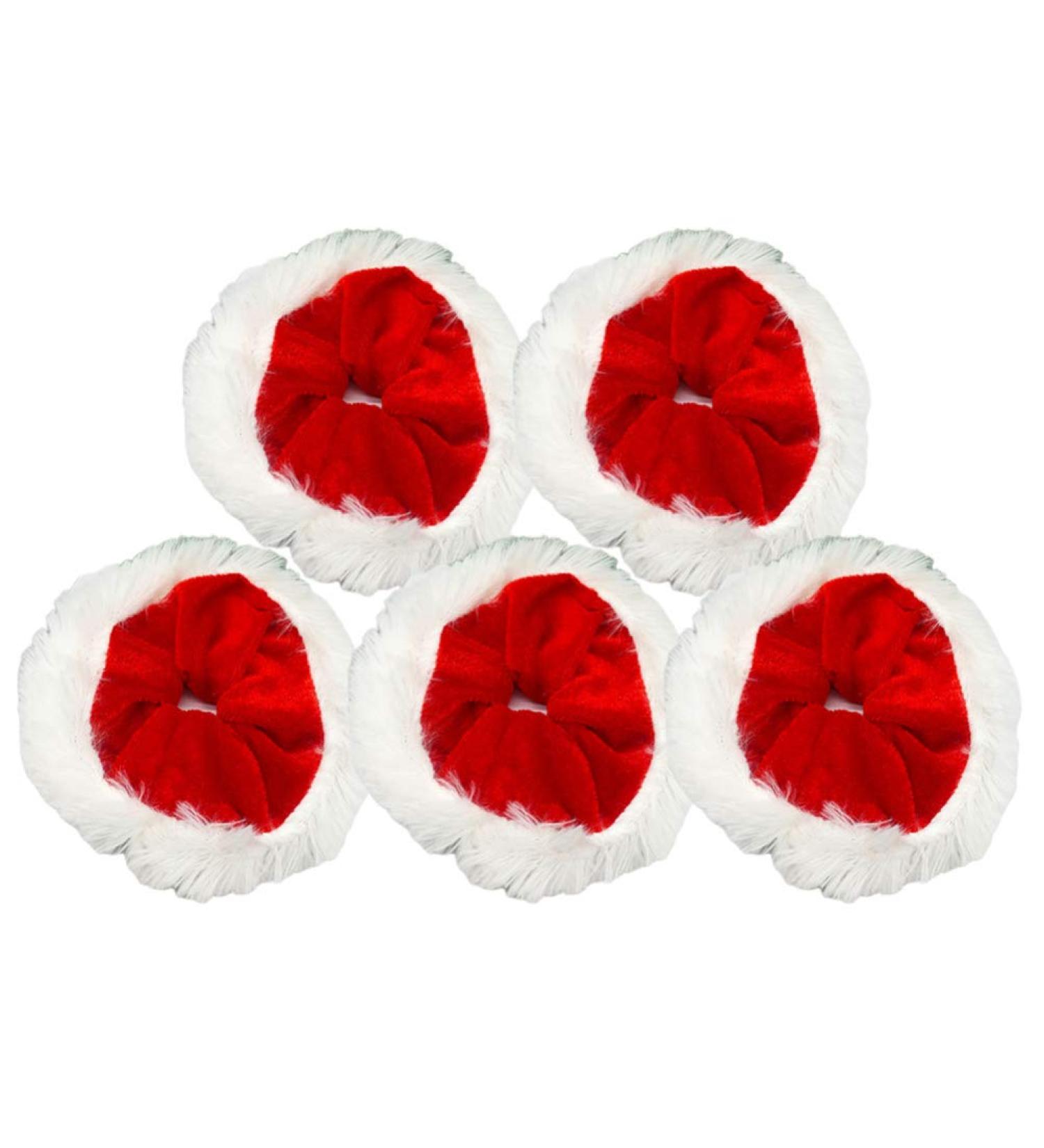 Lurrose 5-Piece Christmas Hair Ties - Red Sequin Rubber Bands for Women & Girls - Festive Hair Accessories - Buy Online on GoSupps.com