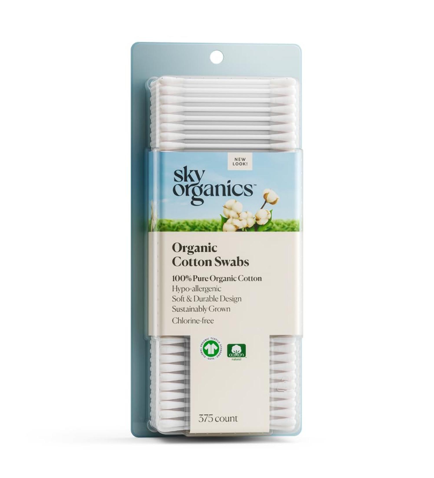 Sky Organics Bio Cotton Buds - 100% Pure GOTS-Certified Organic for Sensitive Skin | 375 Count Beauty & Body Care - Buy Online on GoSupps.com