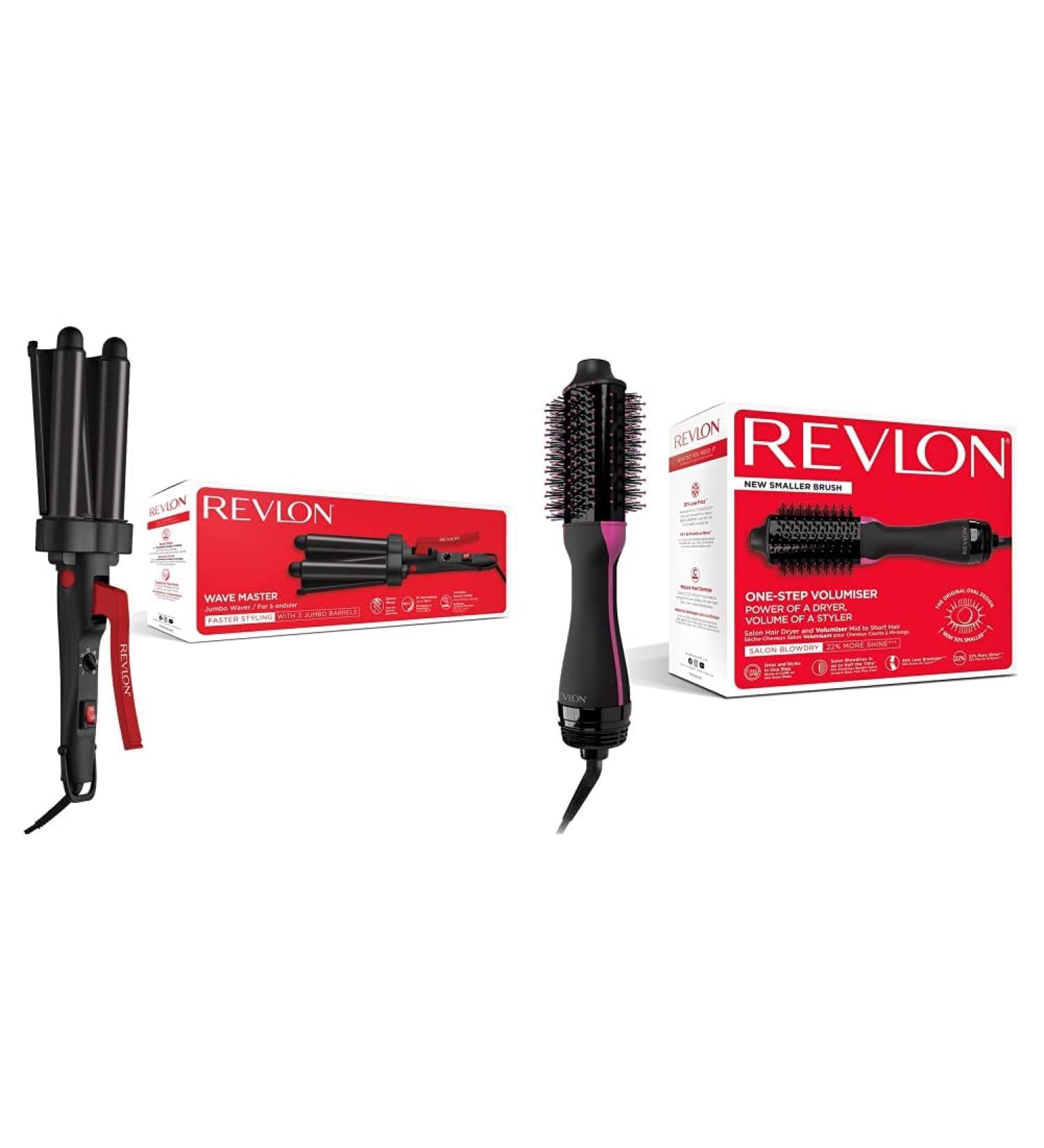 Revlon Wave Master Bundle: Jumbo Wave Iron & One-Step Hair Dryer for Medium to Short Hair - Rvir3056uke & RVDR5282UKE - Buy Online on GoSupps.com