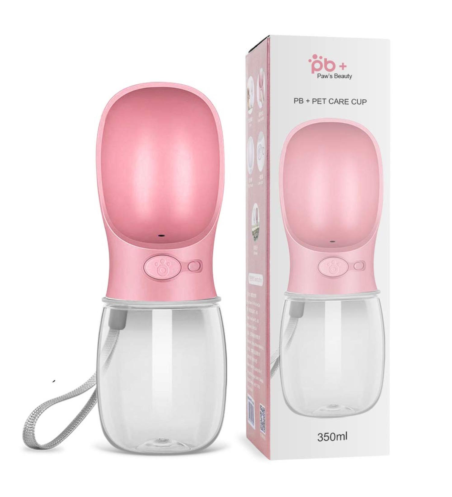 Sayapeiy Portable 350ml Dog Water Bottle - Antibacterial Travel Dispenser for On-the-Go Hydration - Perfect for Outdoor Adventures - Pink - Buy Online on GoSupps.com