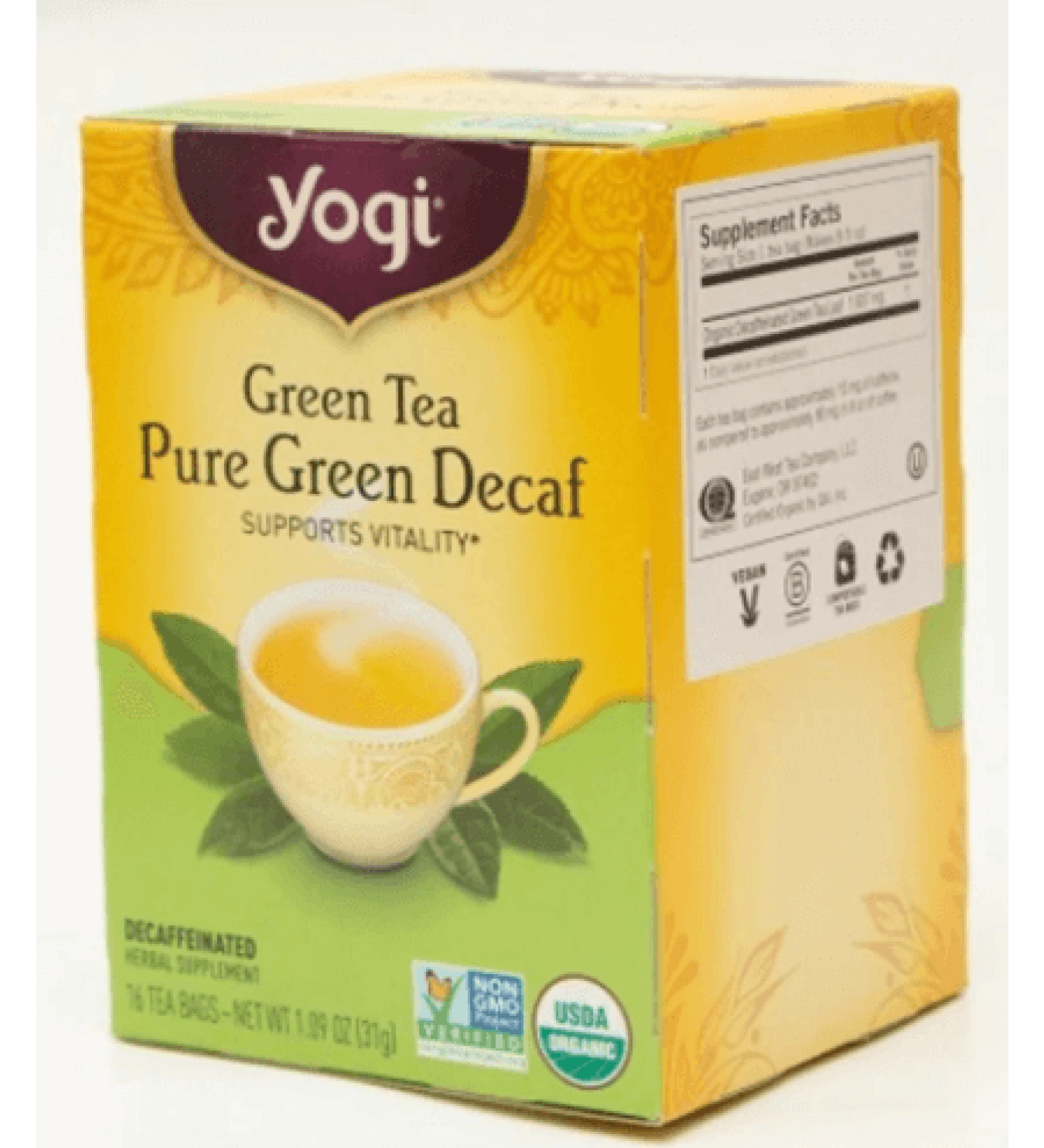 Yogi Tea Green Tea Pure Green Decaf 16 Tea Bags 1.09 oz (31 g)