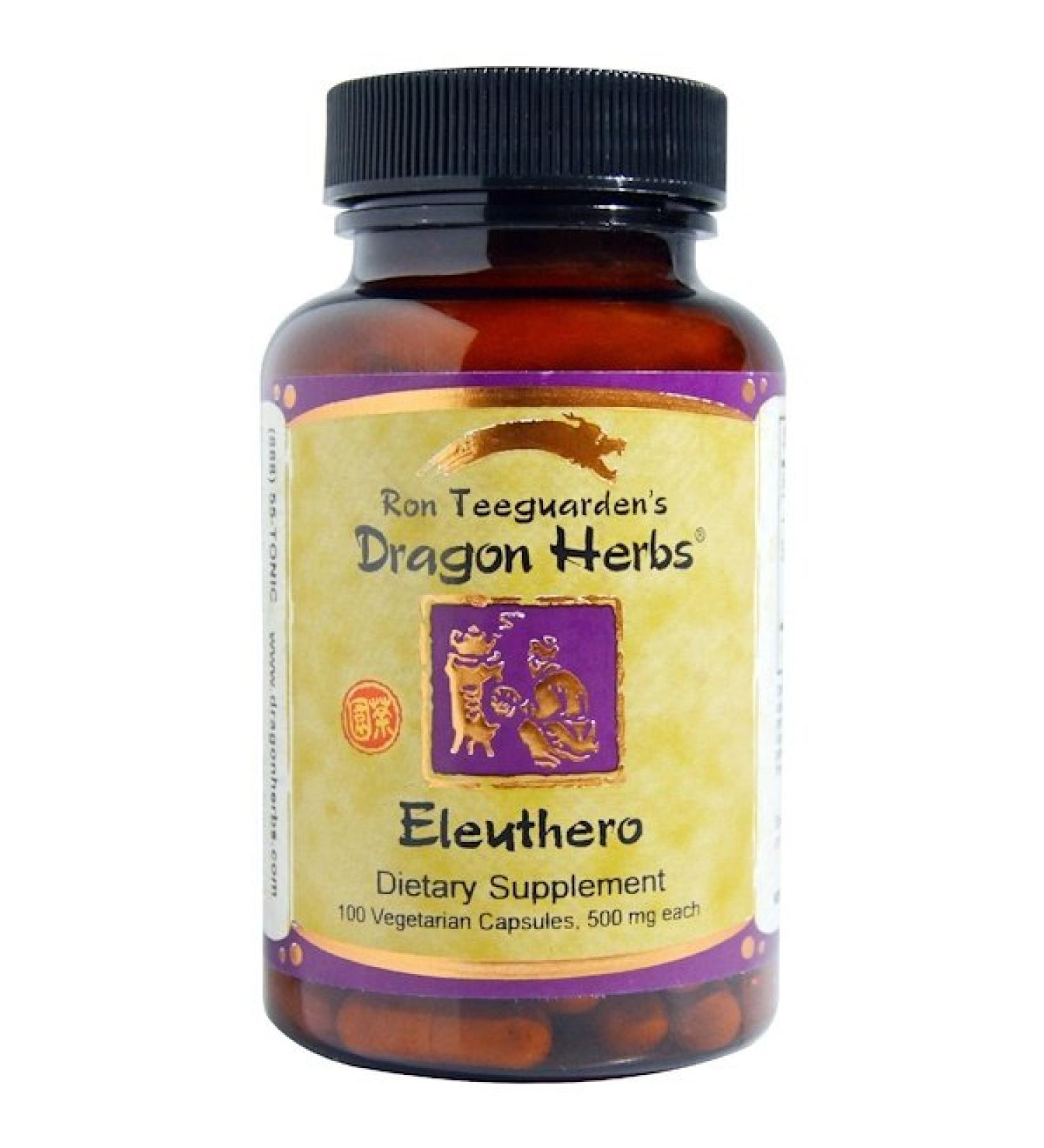 Dragon Herbs Eleuthero 500 mg 100 Vegetarian Capsules