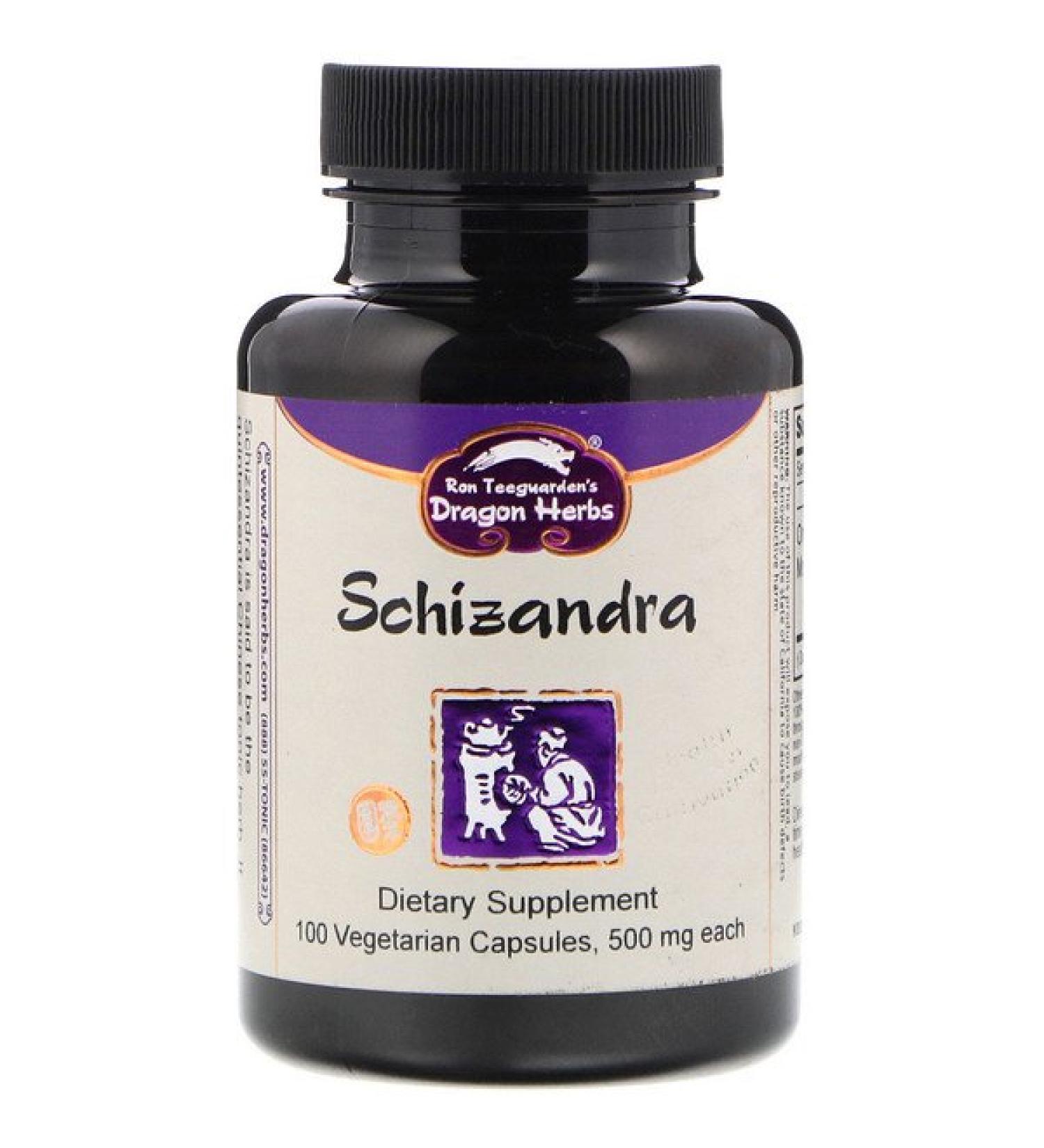 Dragon Herbs Schizandra 500 mg 100 Vegetarian Capsules