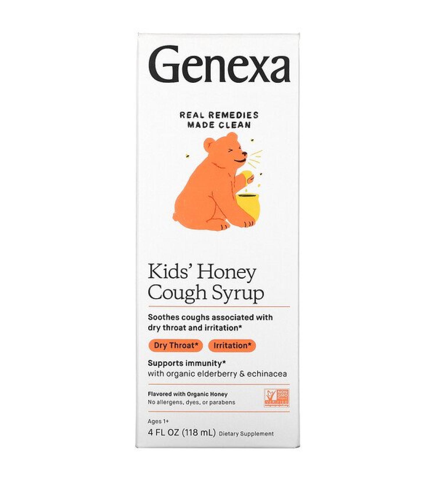 Genexa Kid's Honey Cough Syrup Ages 1+ Organic Honey 4 fl oz (118 ml)