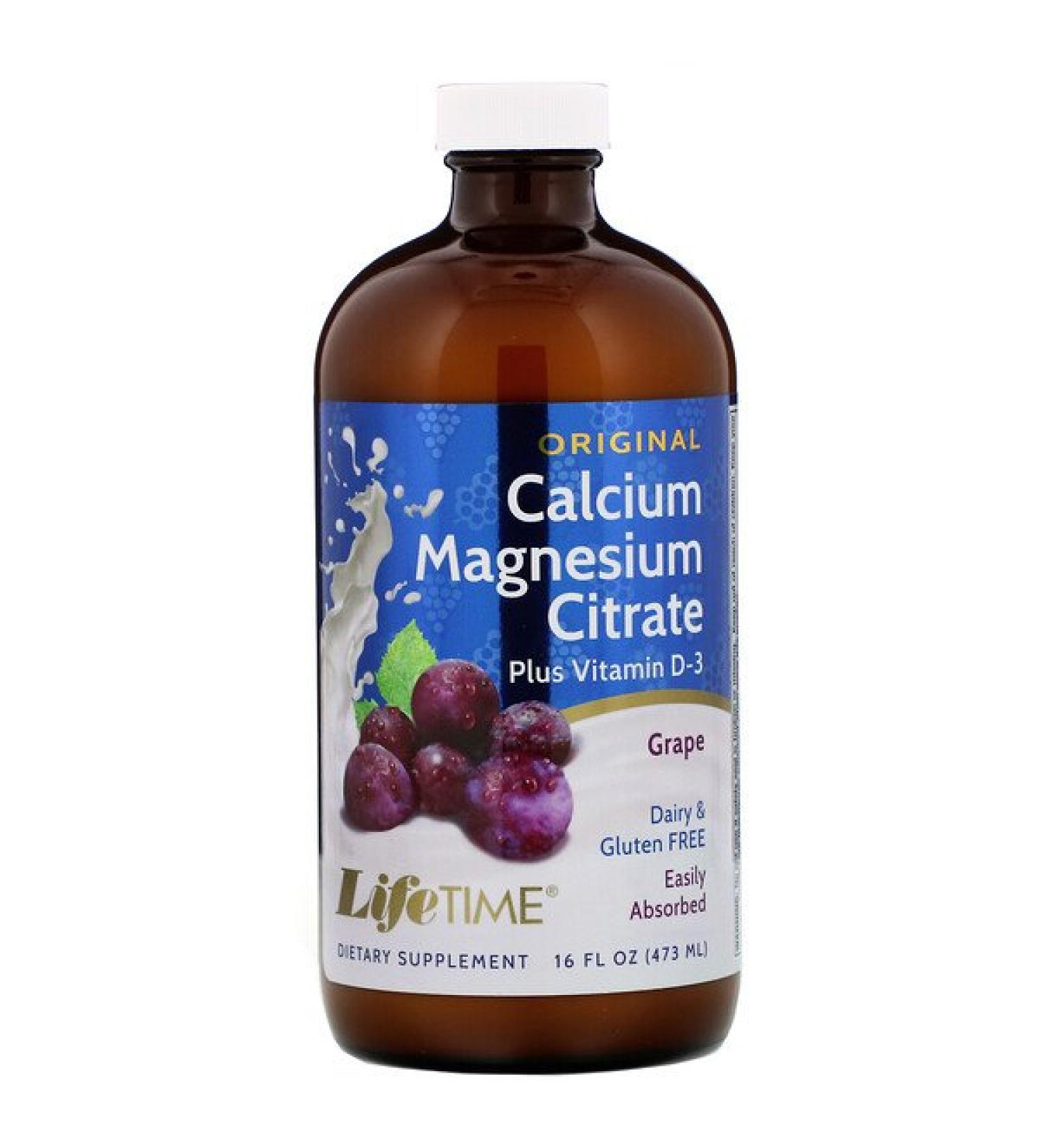 LifeTime Vitamins Original Calcium Magnesium Citrate Plus Vitamin D-3 Grape 16 fl oz (473 ml)