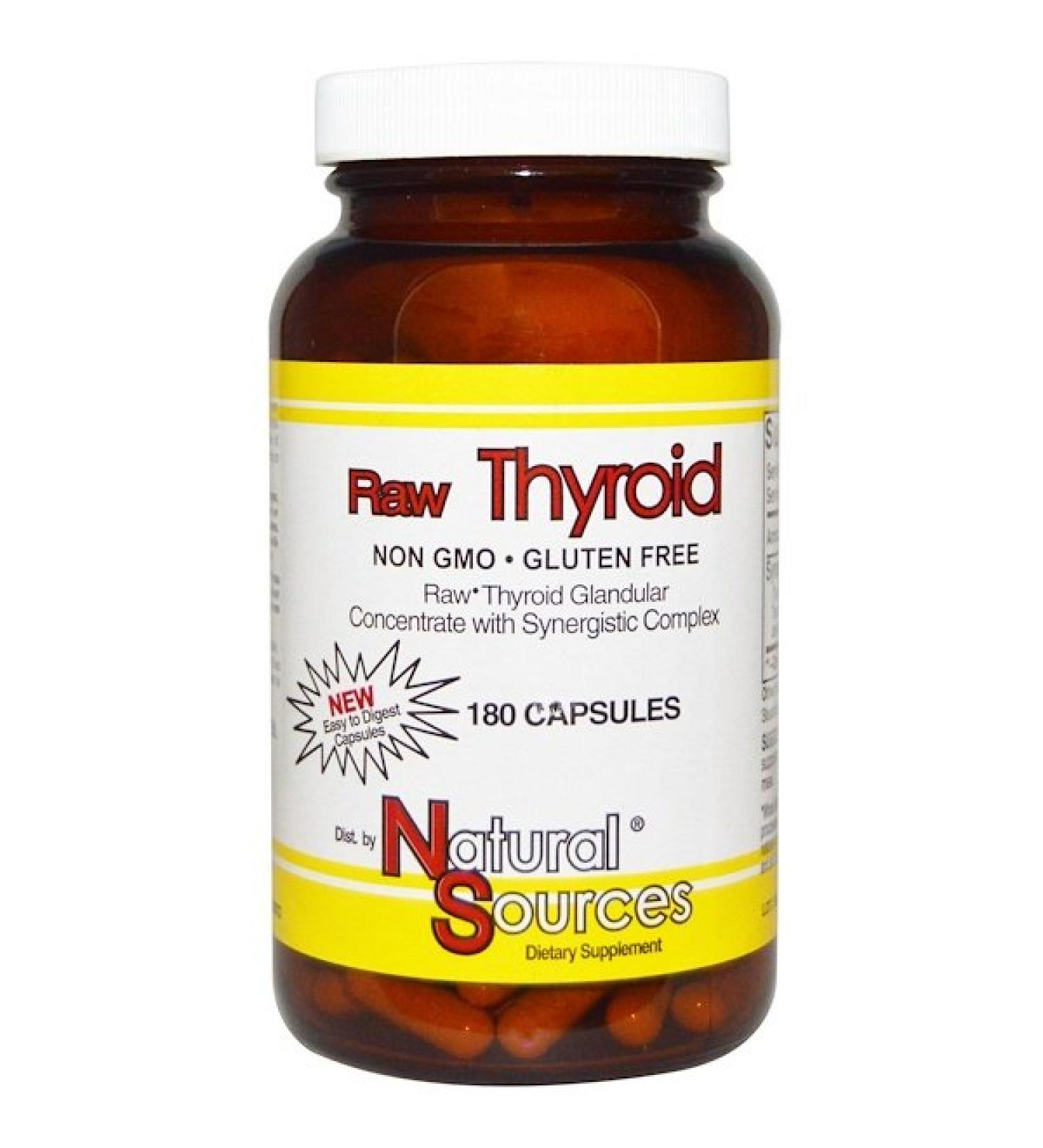 Natural Sources Raw Thyroid 180 Capsules