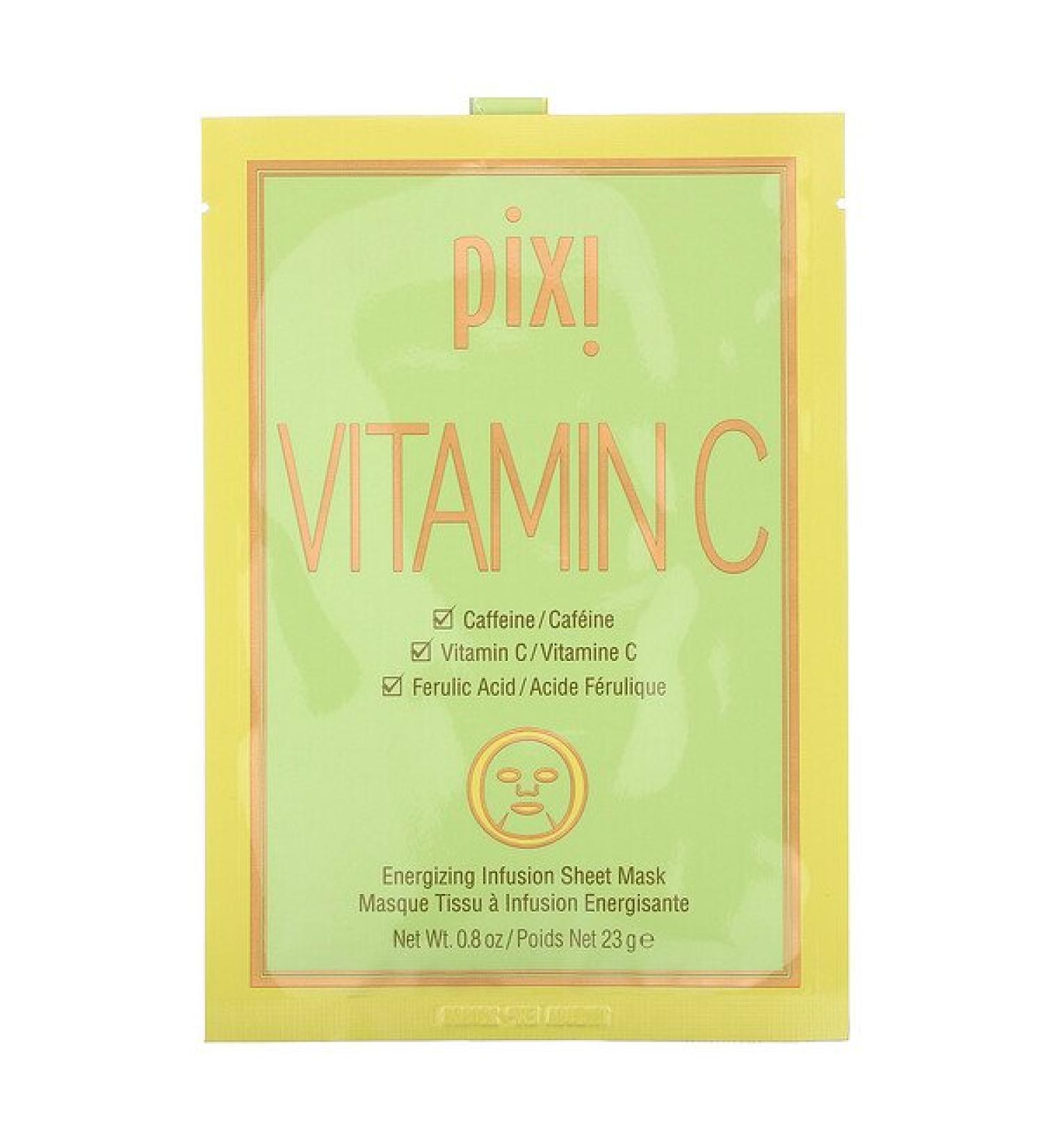 Pixi Beauty Vitamin C Energizing Infusion Beauty Sheet  Mask 3 Sheet Masks 0.8 oz (23 g) Each