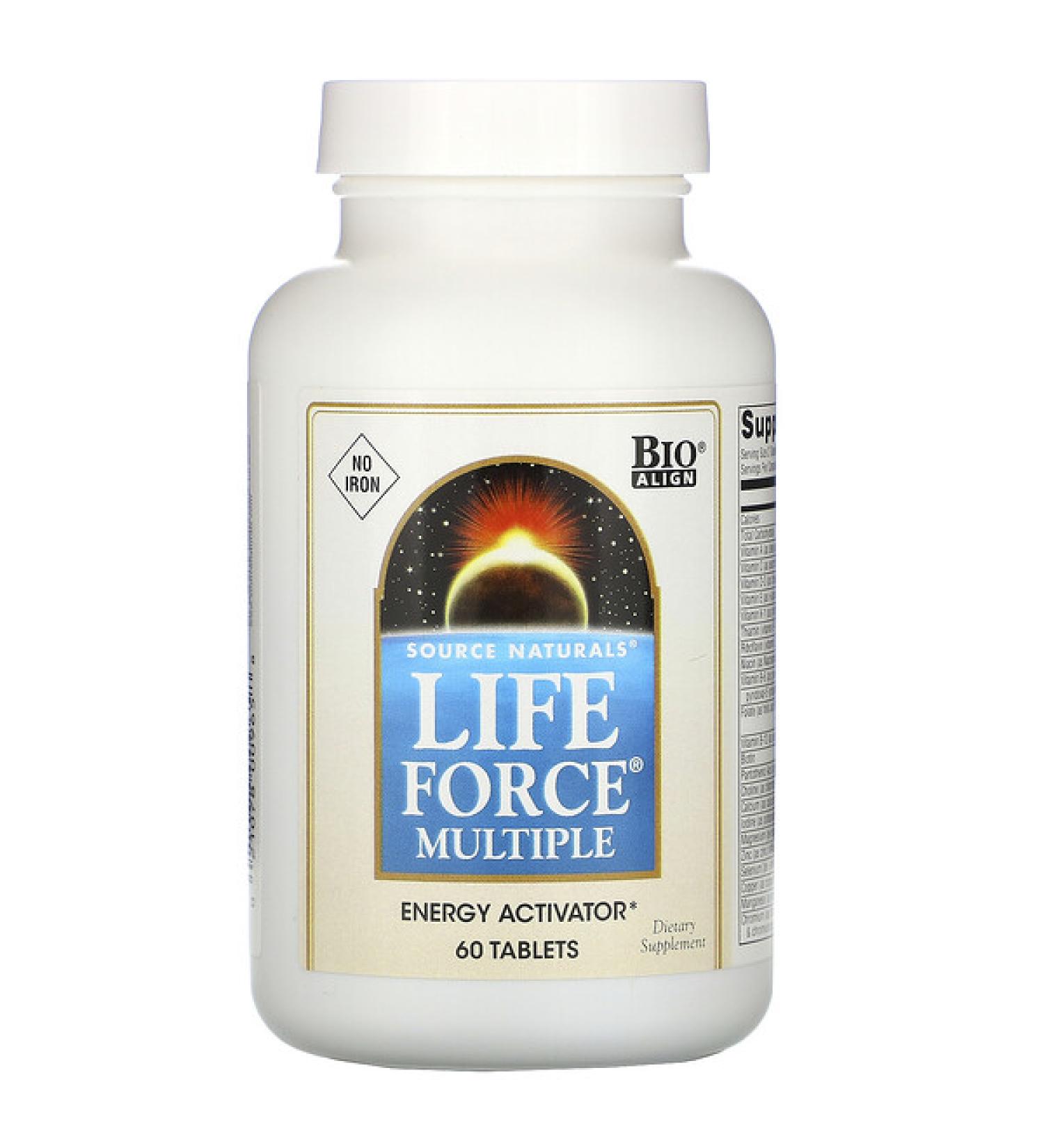 Source Naturals Life Force Multiple No Iron 60 Tablets