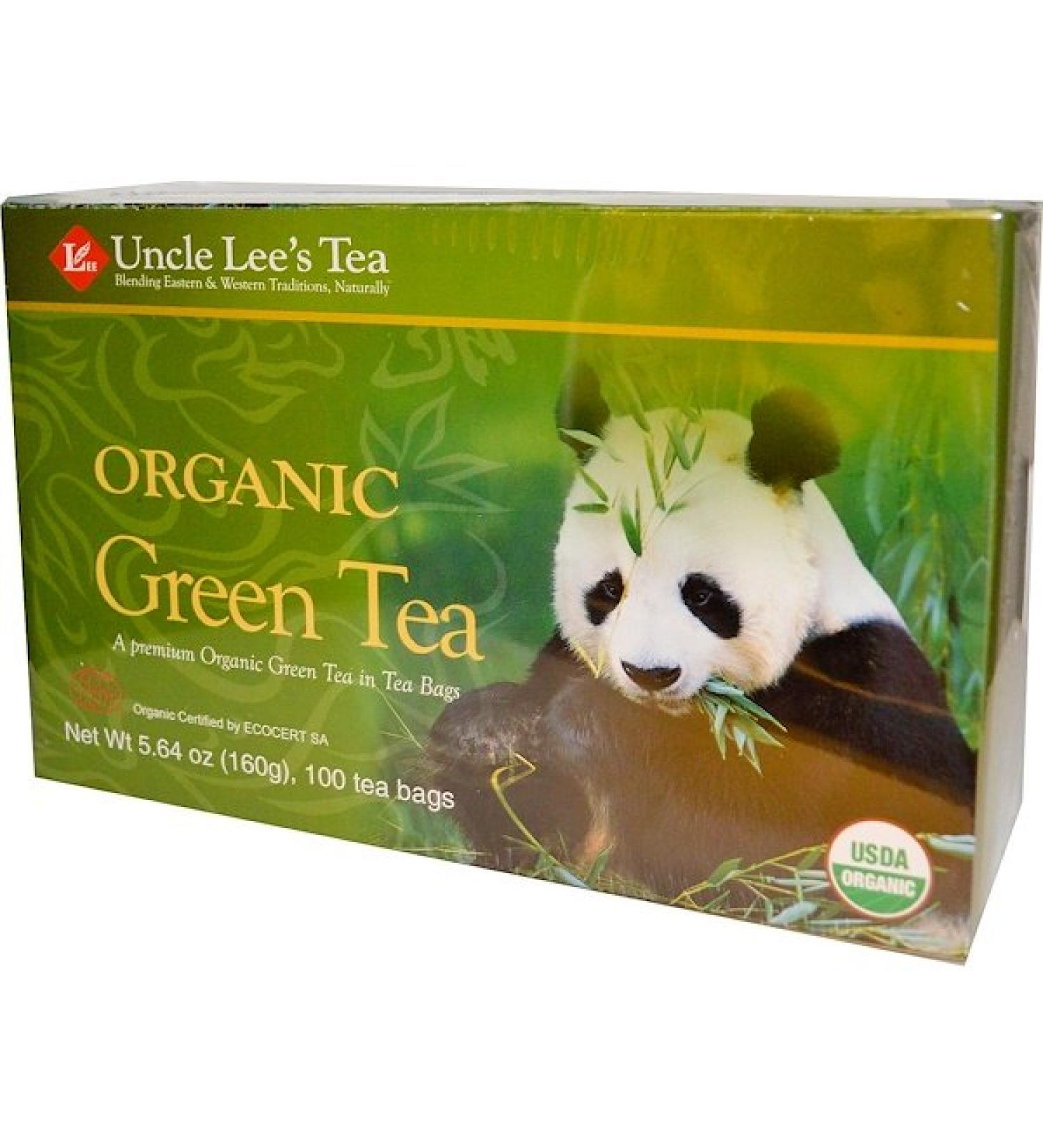 Uncle Lee's Tea Organic Green Tea 100 Tea Bags 5.64 oz (160 g)