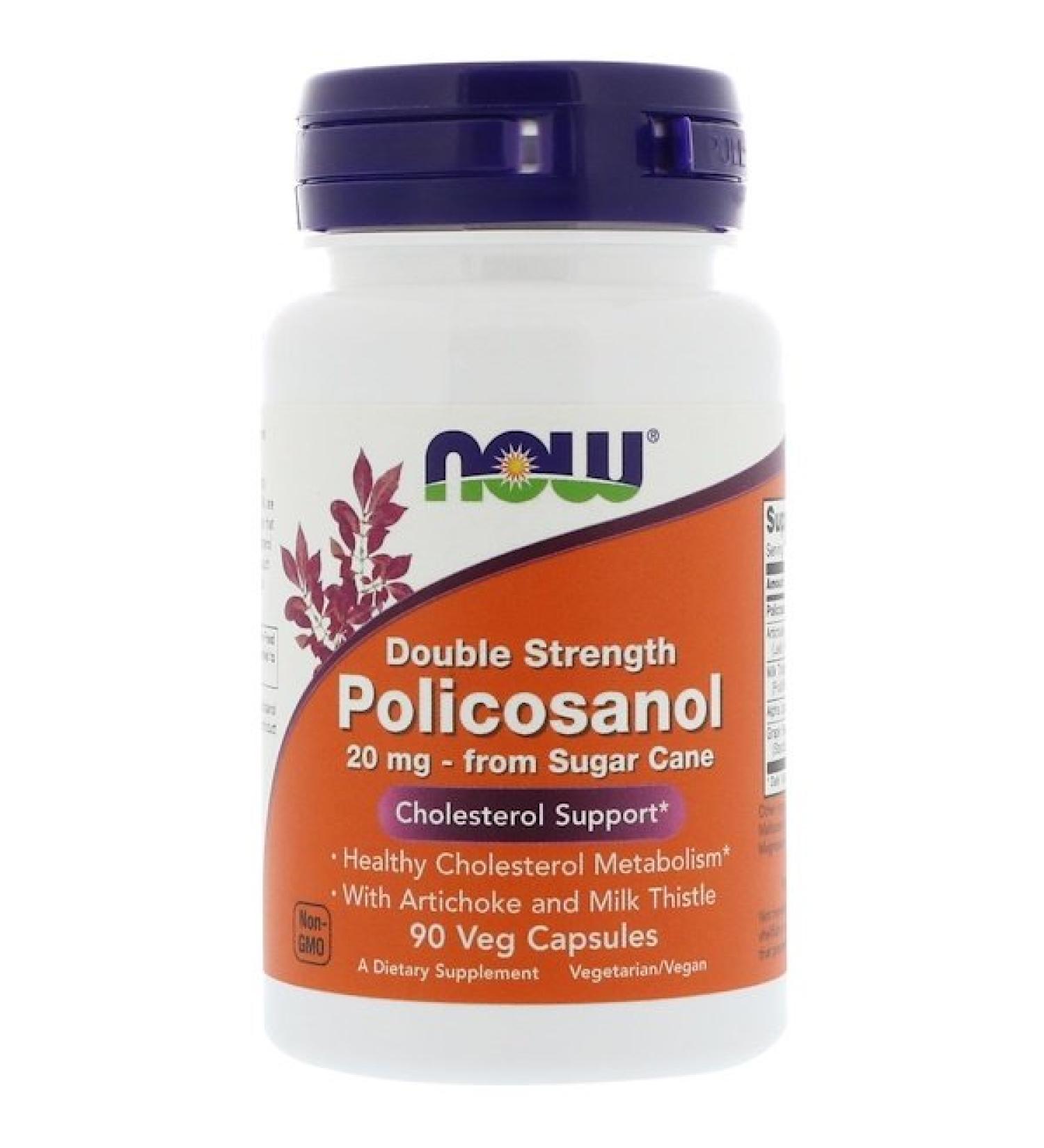 Now Foods Double Strength Policosanol 20 mg 90 Veg Capsules