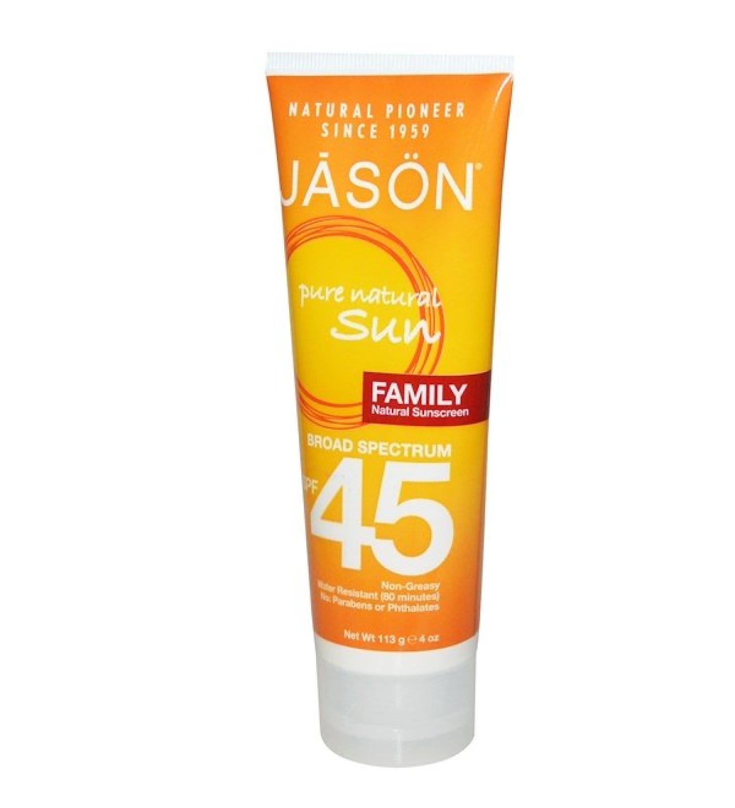 Jason Natural Family Natural Sunscreen SPF 45 4 oz (113 g)