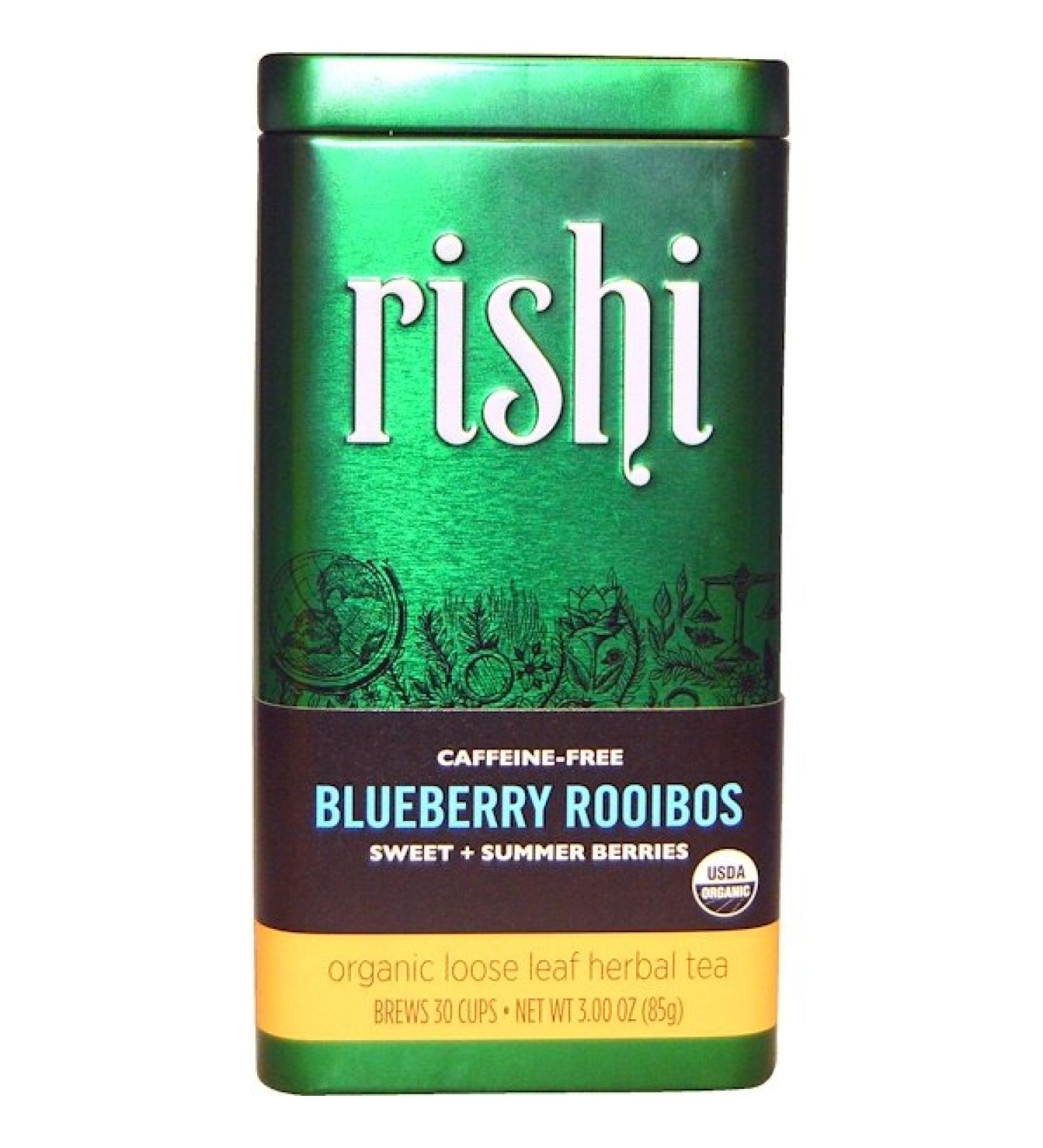 Rishi Tea Organic Loose Leaf Herbal Tea Blueberry Rooibos Caffeine-Free 3.00 oz (85 g)