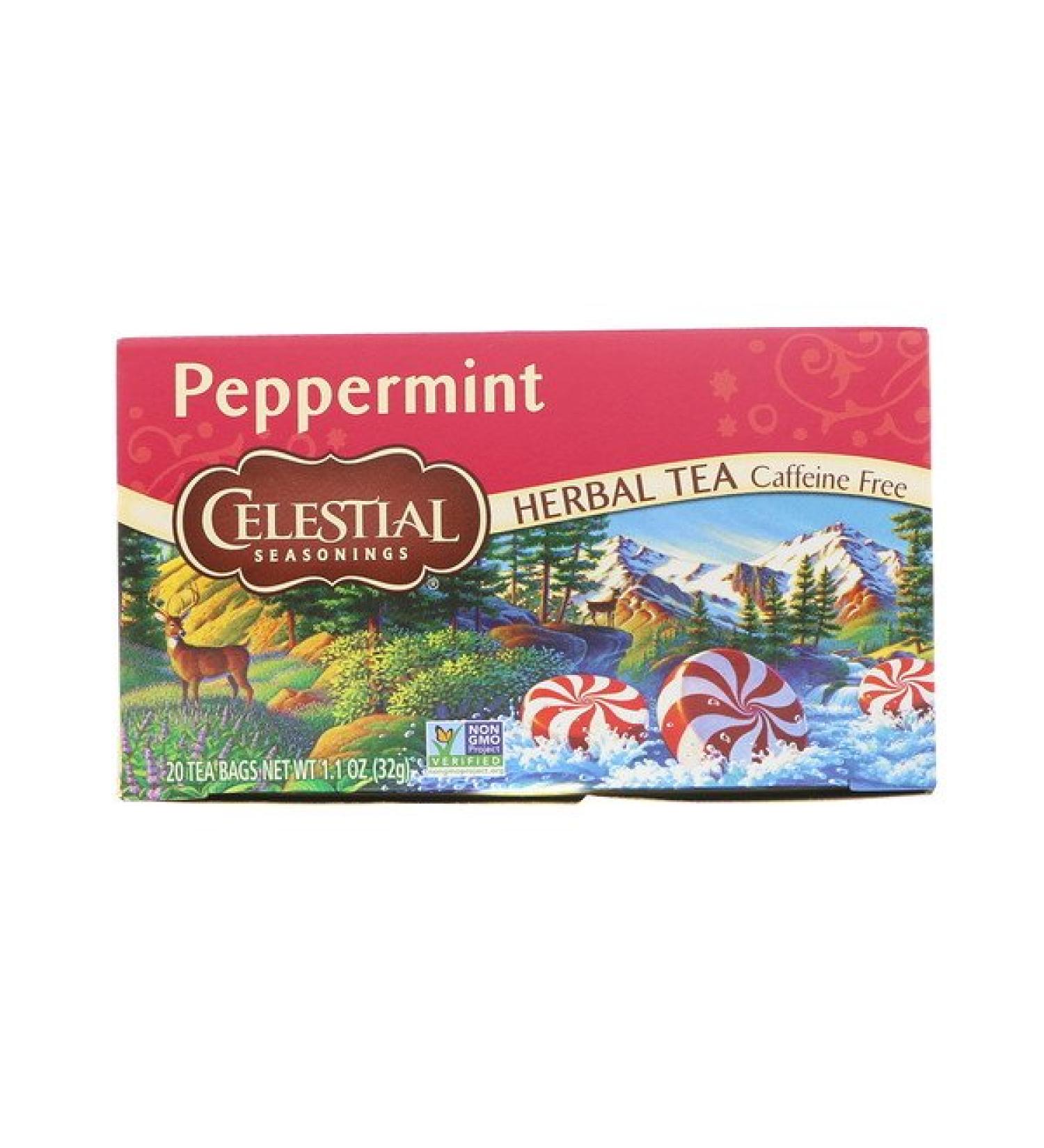 Celestial Seasonings Herbal Tea Peppermint Caffeine Free 20 Tea Bags 1.1 oz (32 g)
