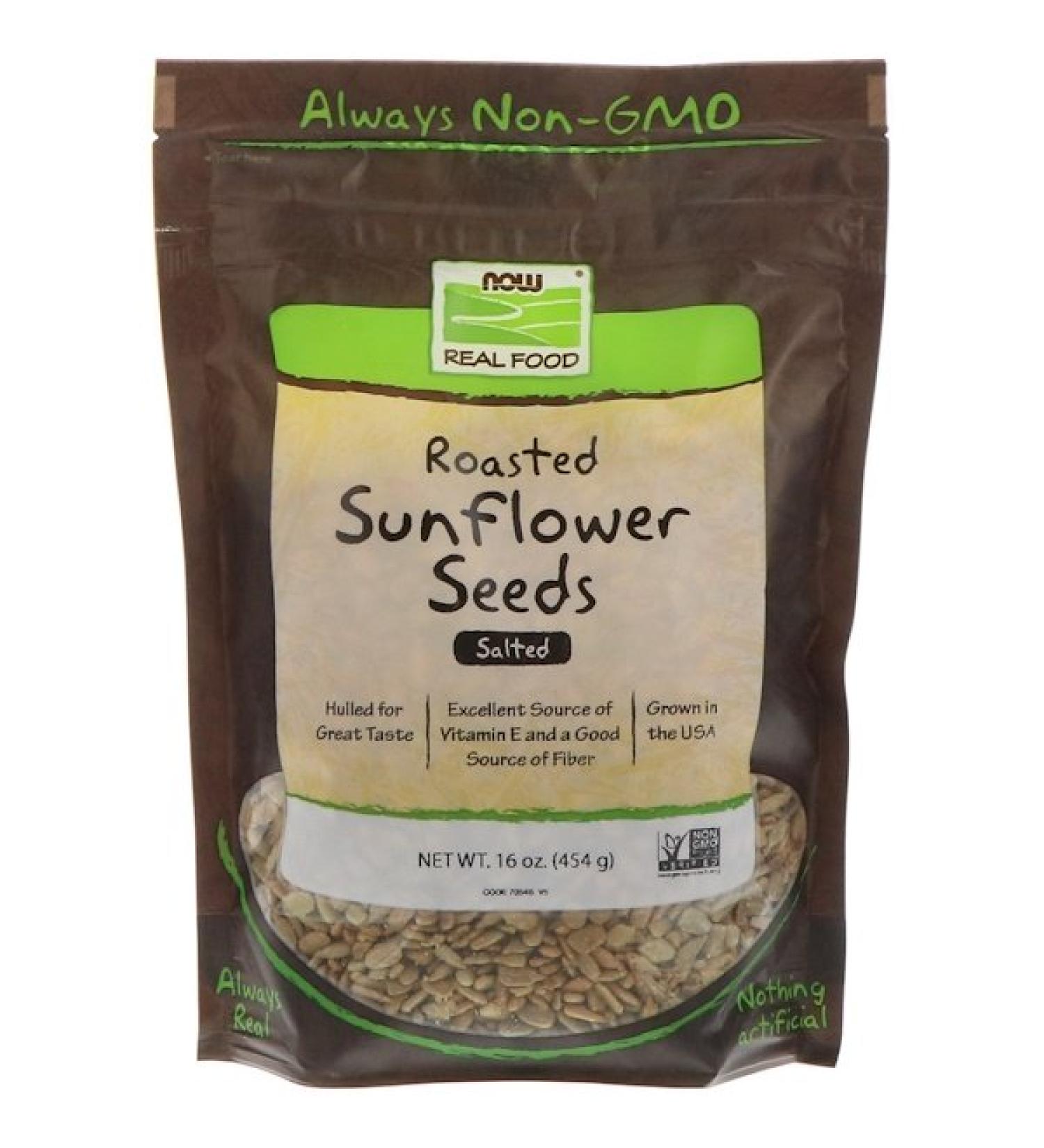 Now Foods Real Food Roasted Sunflower Seeds Salted 16 oz (454 g)