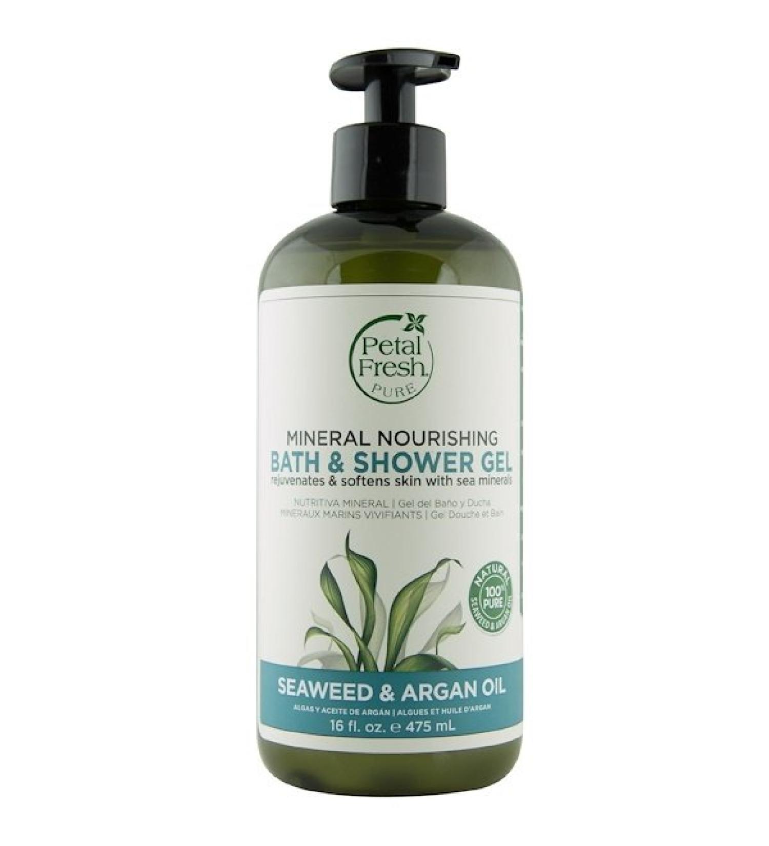 Petal Fresh Pure Mineral Nourishing Bath & Shower Gel Seaweed & Argan Oil 16 fl oz (475 ml)