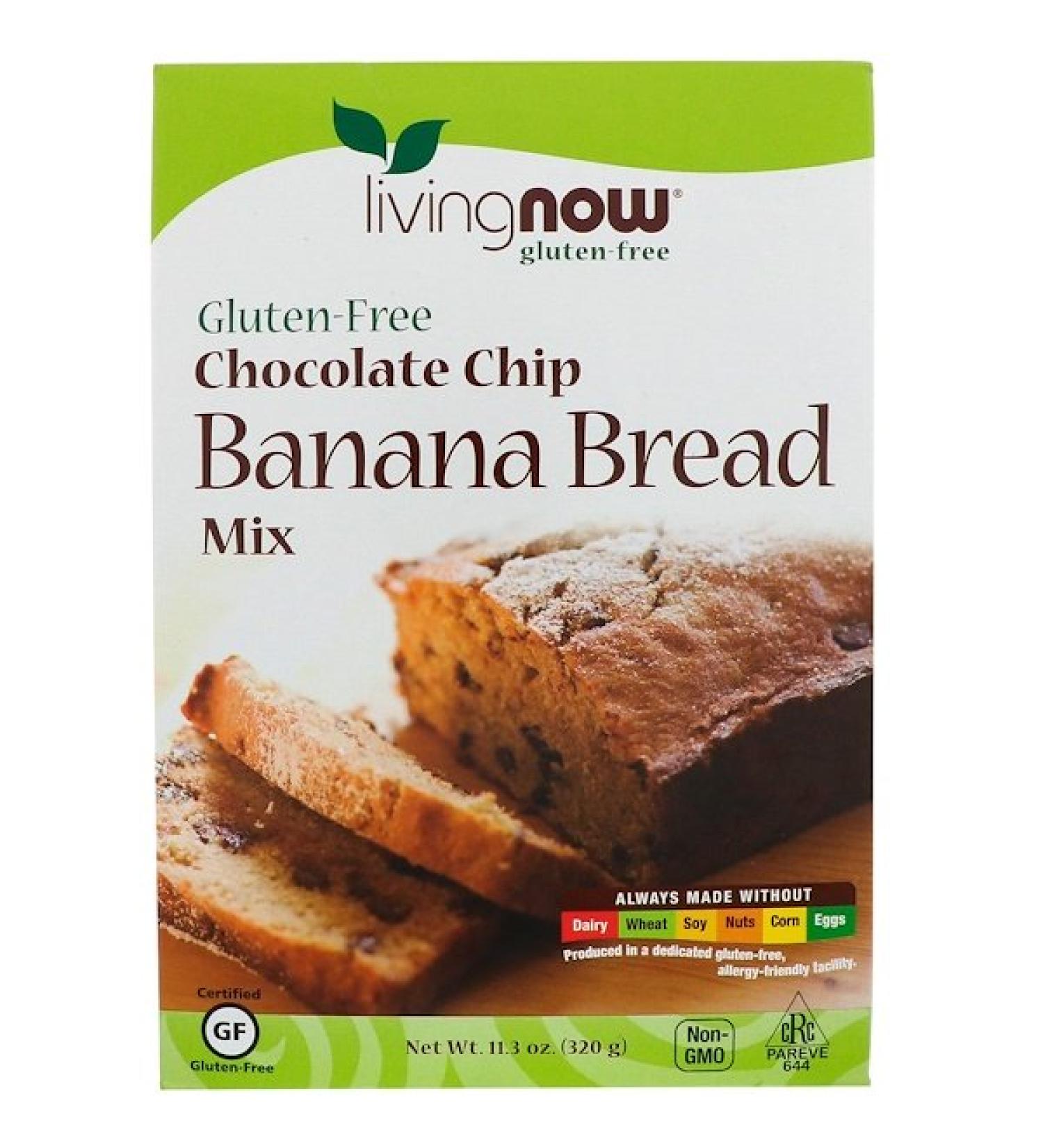 Now Foods Chocolate Chip Banana Bread Mix Gluten-Free 11.3 oz (320 g)