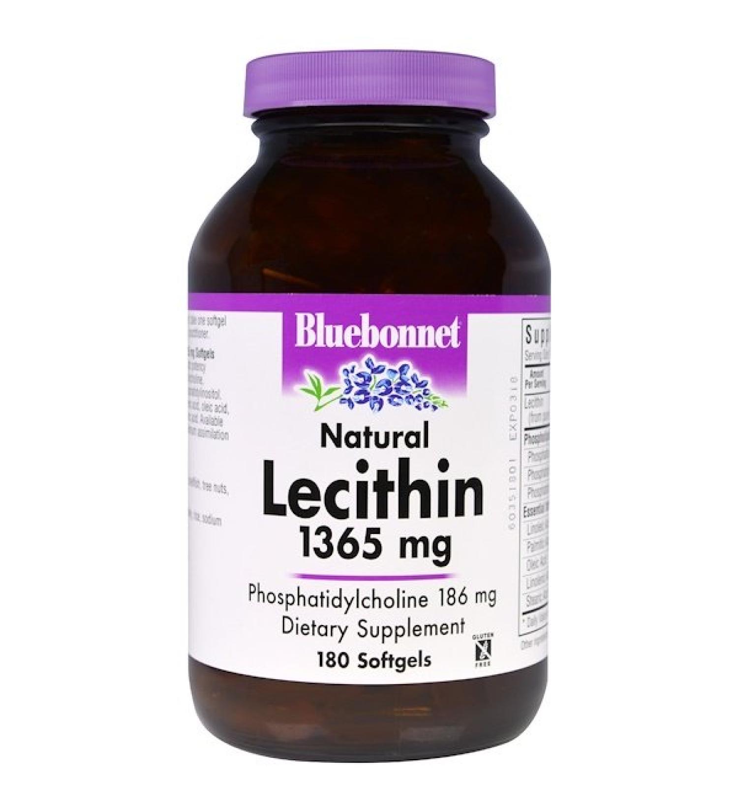 Bluebonnet Nutrition Natural Lecithin 1365 mg 180 Softgels