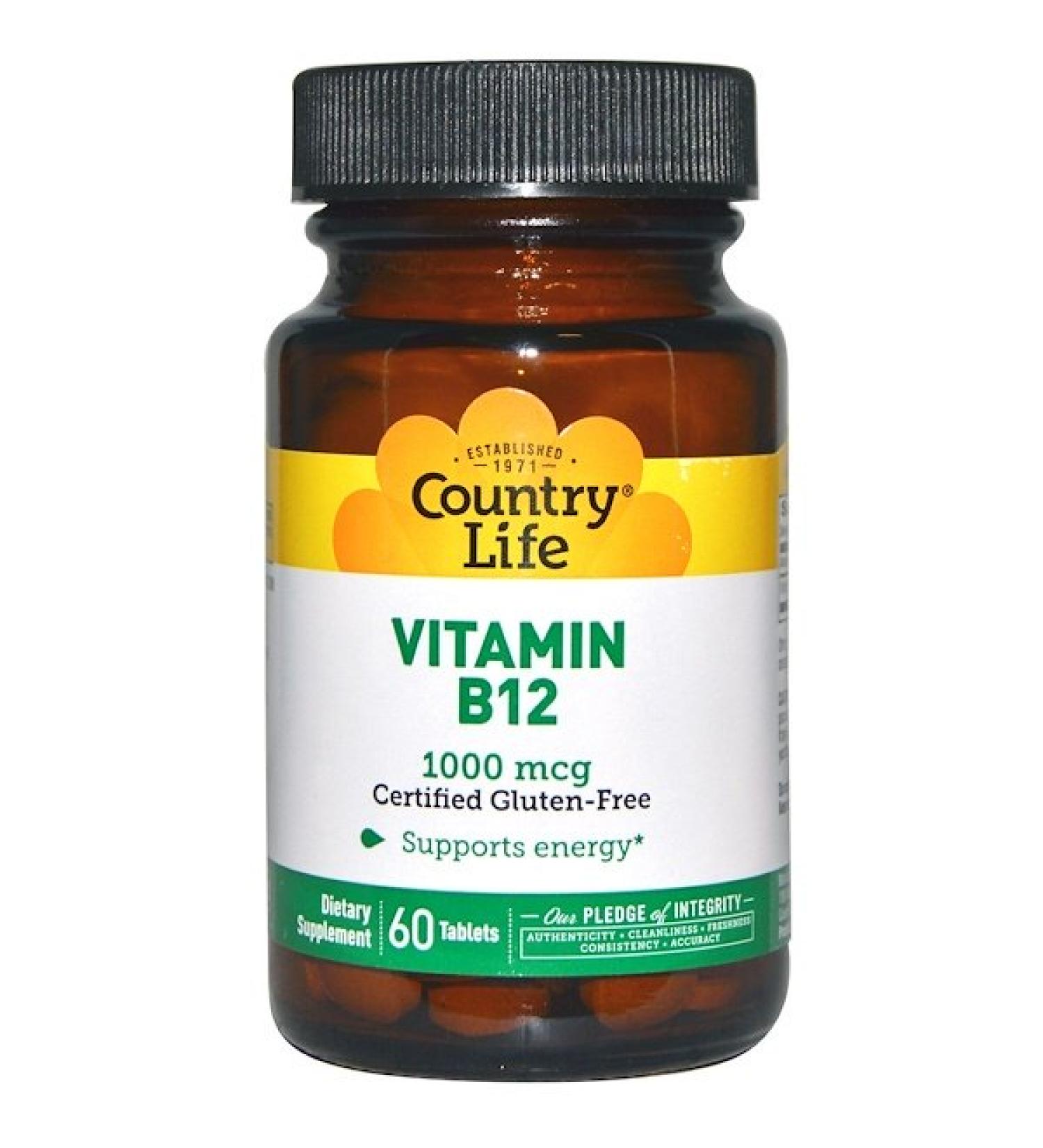 Country Life Vitamin B12 1000 mcg 60 Tablets